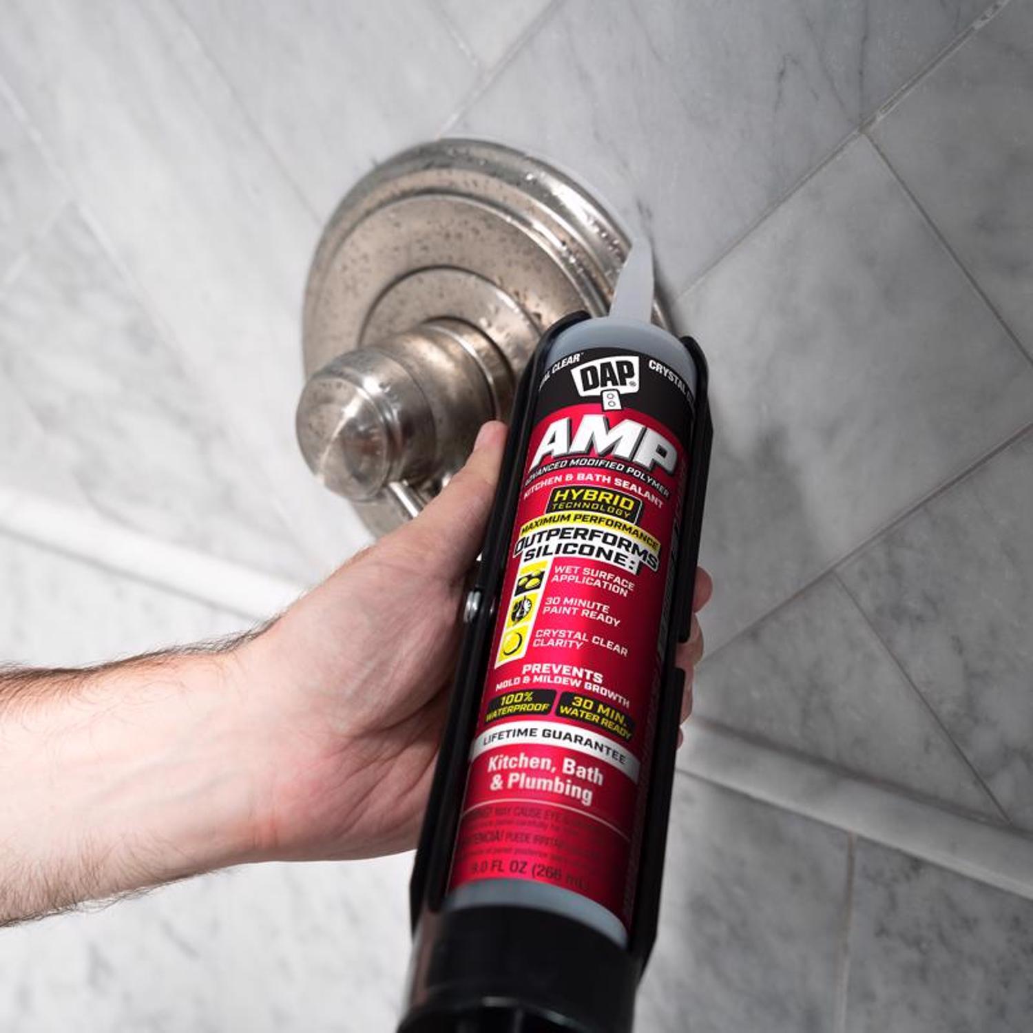 DAP AMP Crystal Clear Polymer Advanced Hybrid Caulk Sealant 9 oz