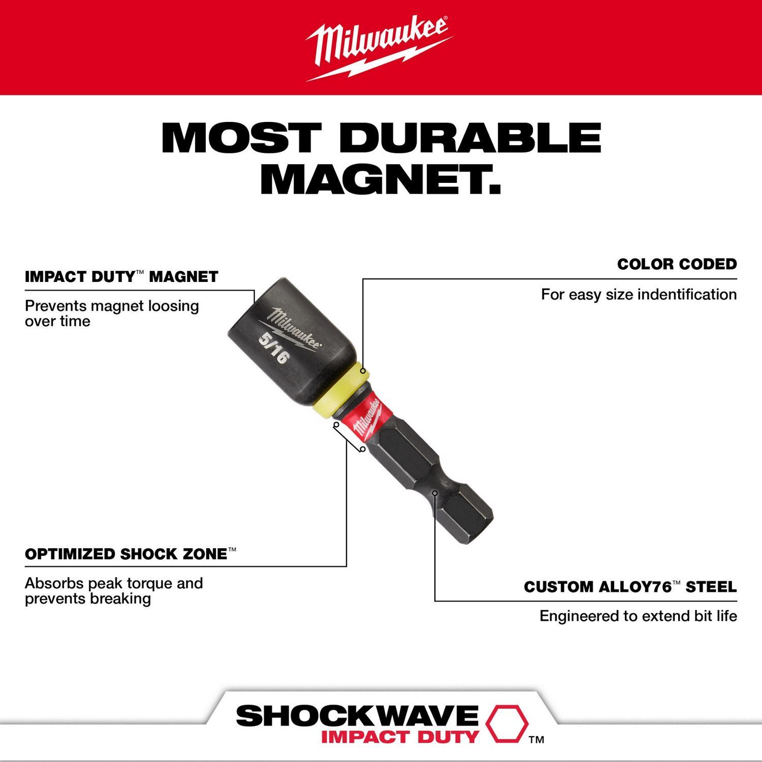 Milwaukee Shockwave 7/16 in. X 1-7/8 in. L Steel Nut Driver 1 pc