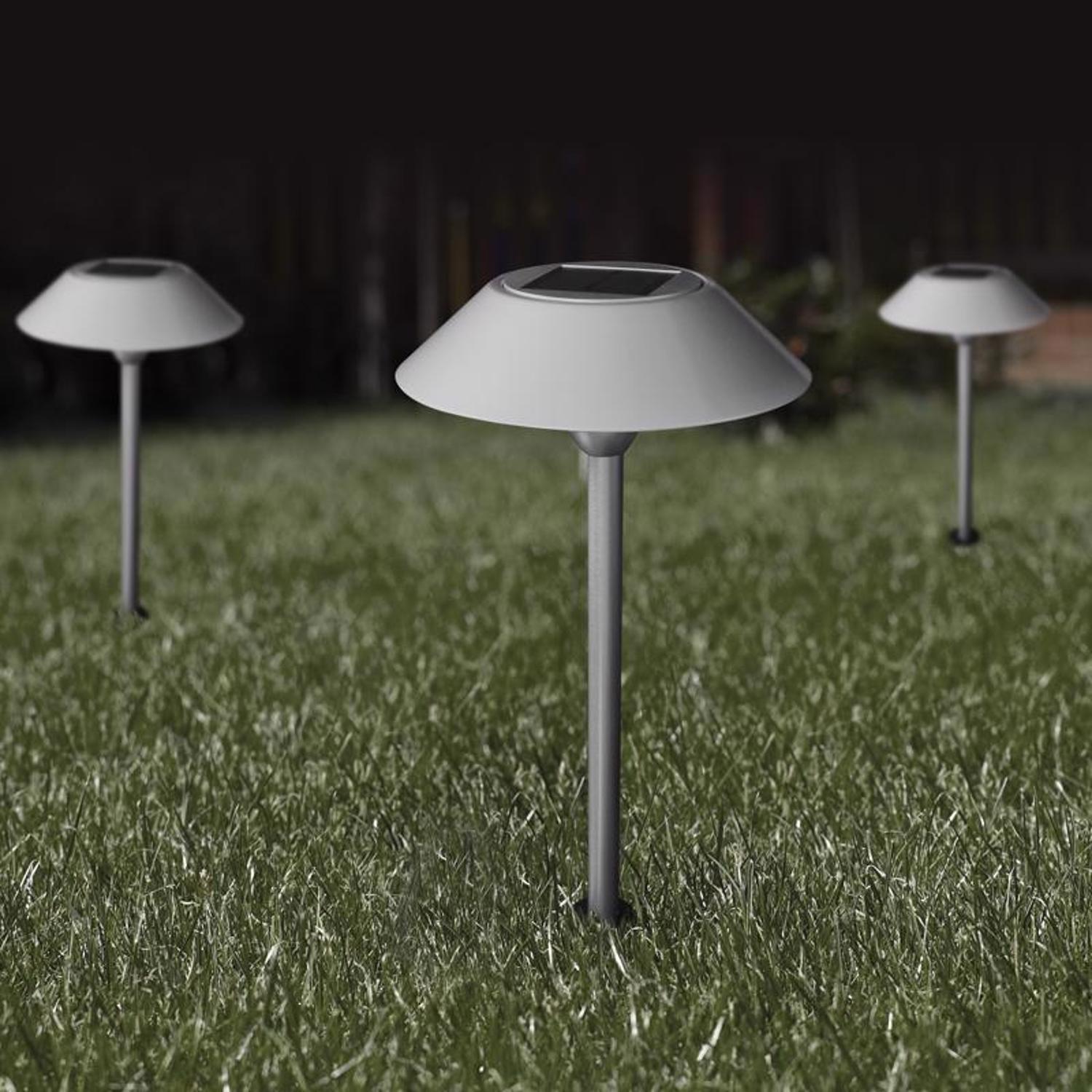 Feit OneSync Brushed Nickel Solar Powered 0.4 W LED Pathway Light 1 pk