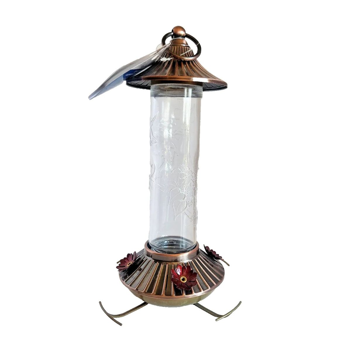 Audubon Bird Feeder Hummingbird Embossed Glass 14-oz.
