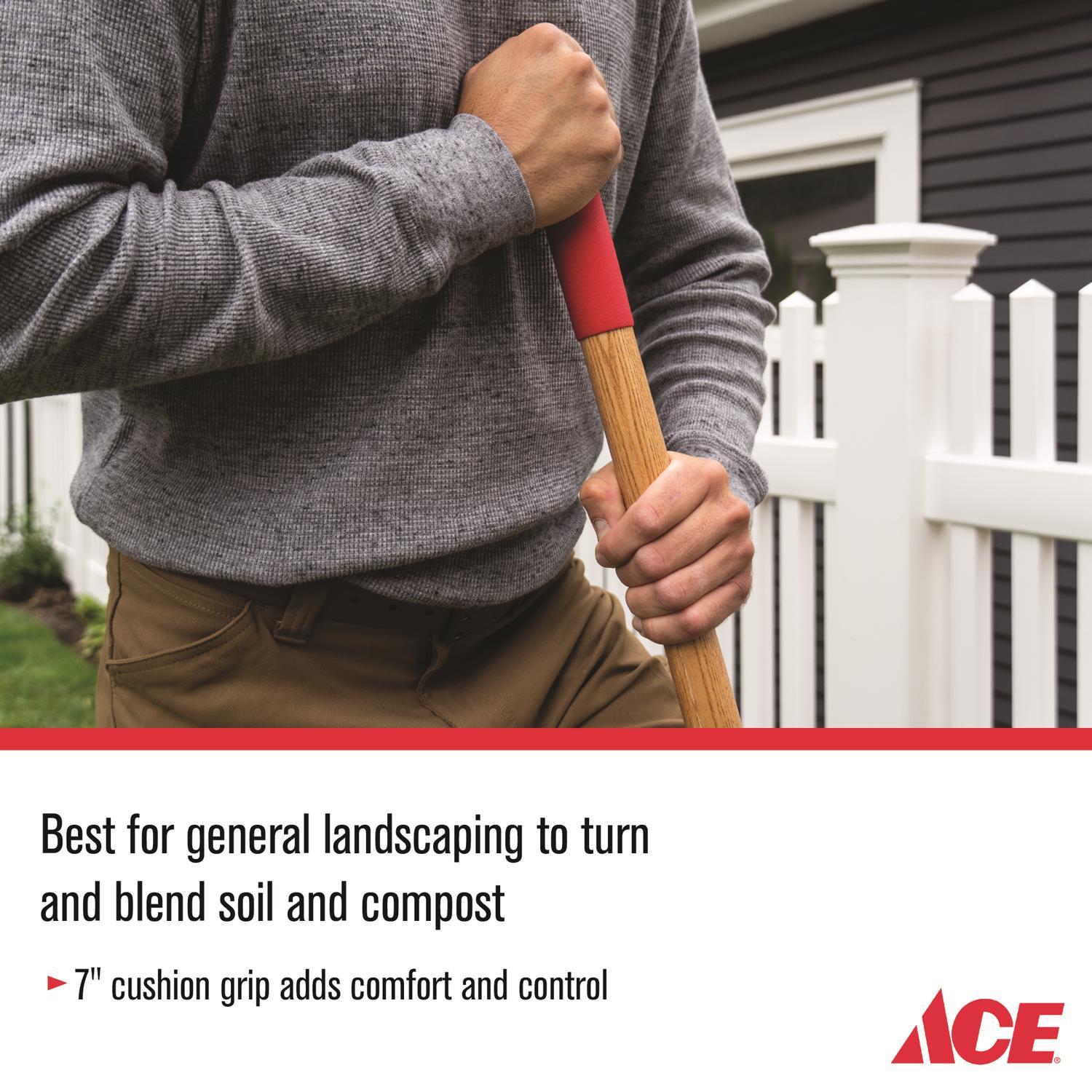 Ace 58 in. Steel Round Digging Shovel Wood Handle