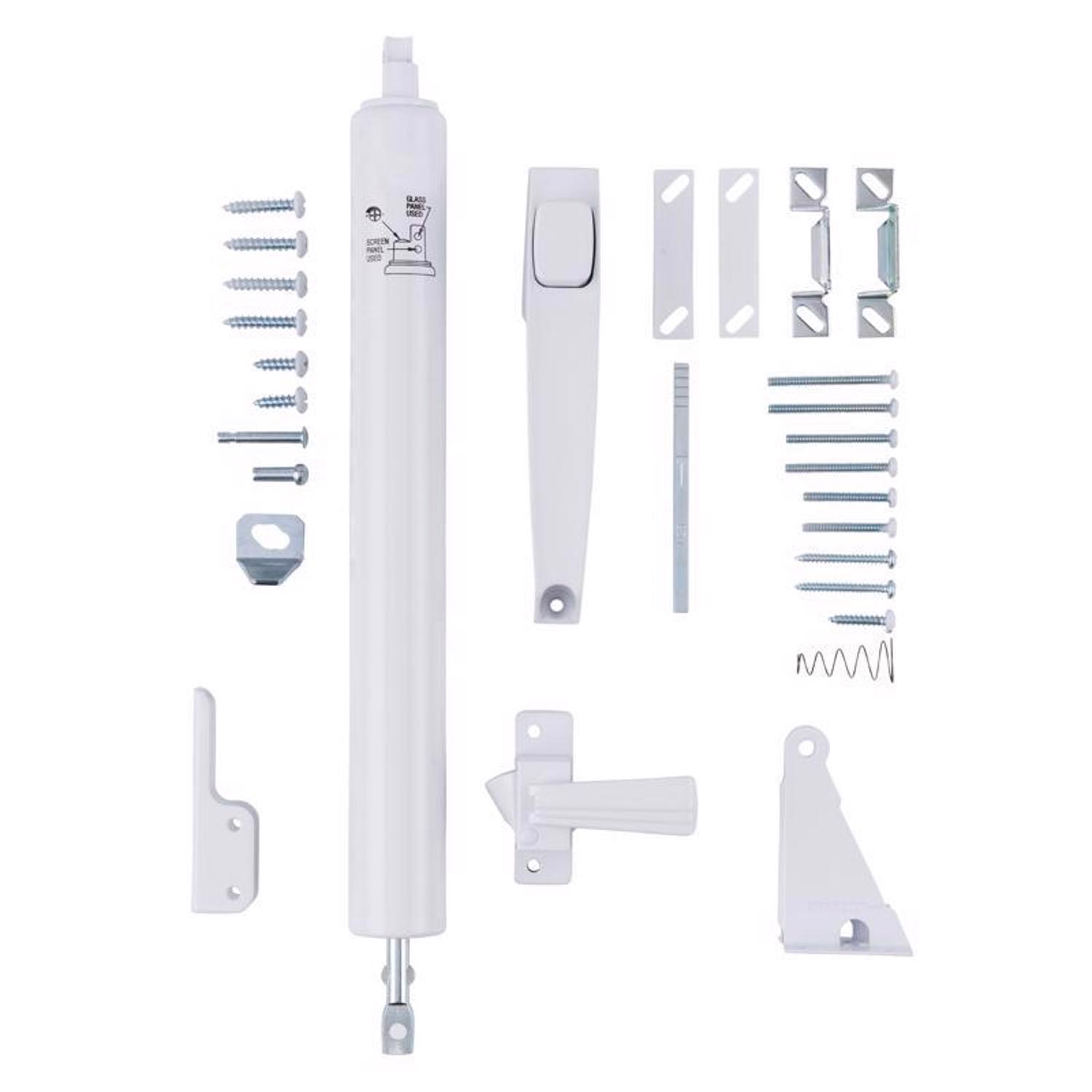 Ace White Aluminum/Steel Pneumatic Screen/Storm Door Closer