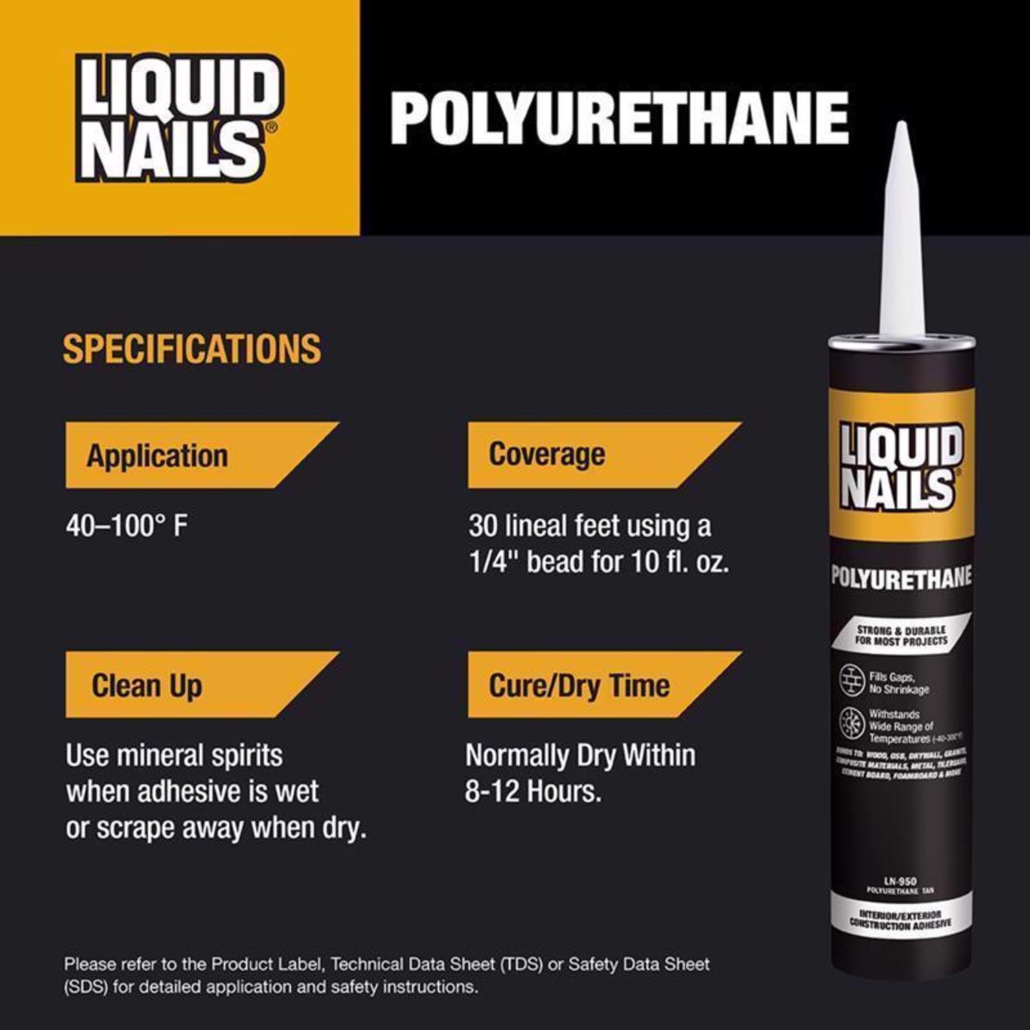 Liquid Nails Polyurethane Polyurethane Construction Adhesive 10 oz