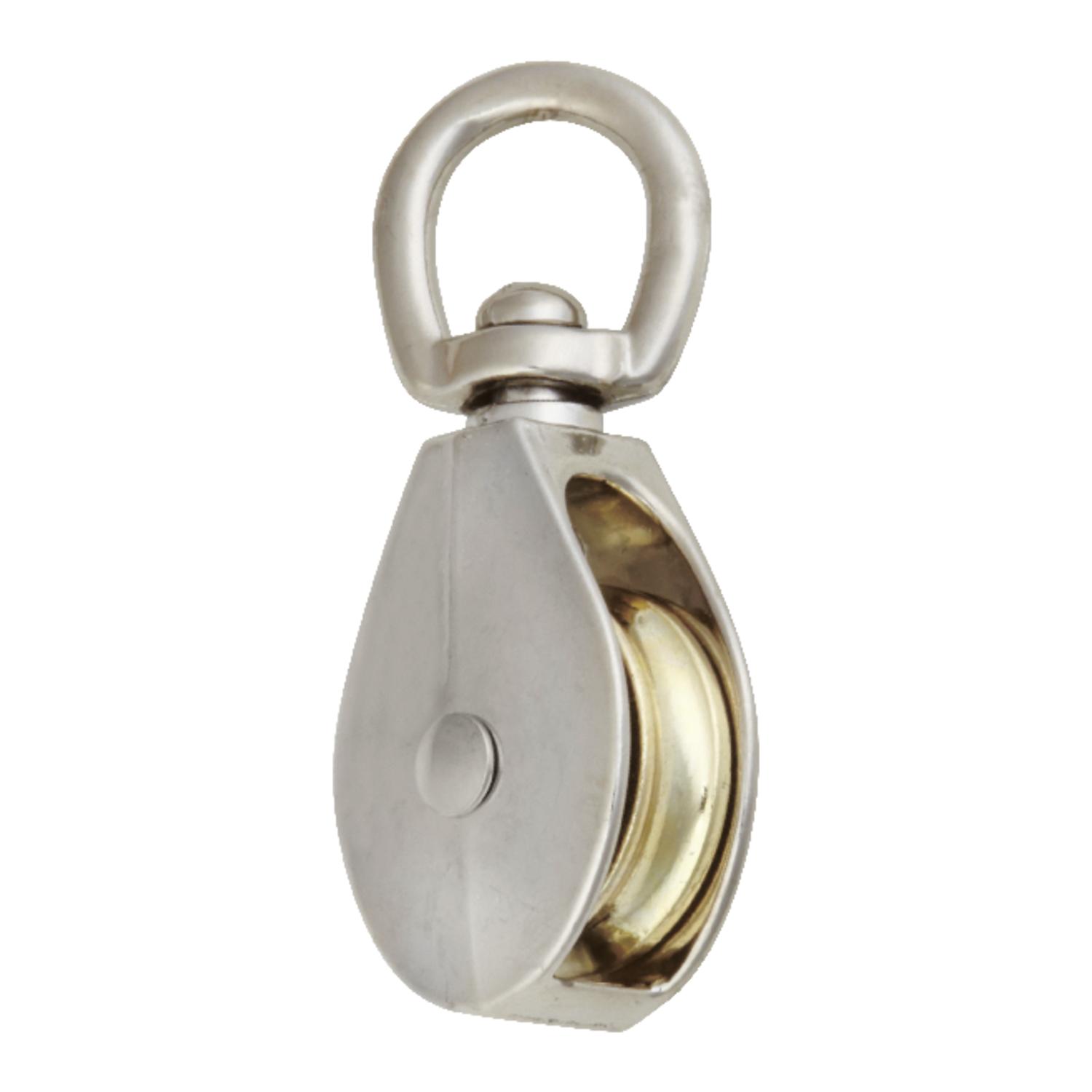 Campbell 1-1/2 in. D Nickel Copper Swivel Eye Swivel Single Eye Pulley