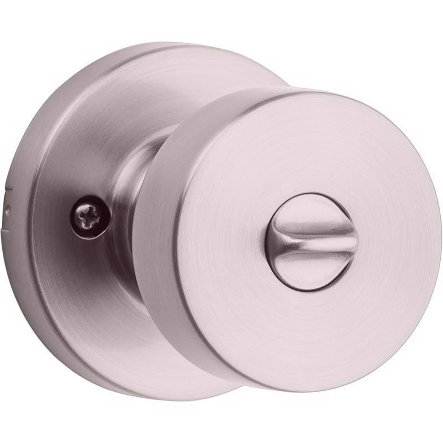 Kwikset SmartKey Pismo Satin Nickel Entry Door Knob KW1 1-3/4 in.