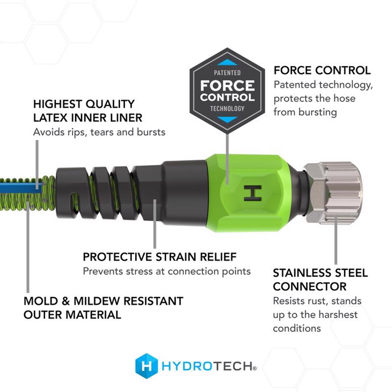 Hydrotech 3/4 in. D X 50 ft. L Heavy Duty Professional Grade Expandable Flexible Garden Hose