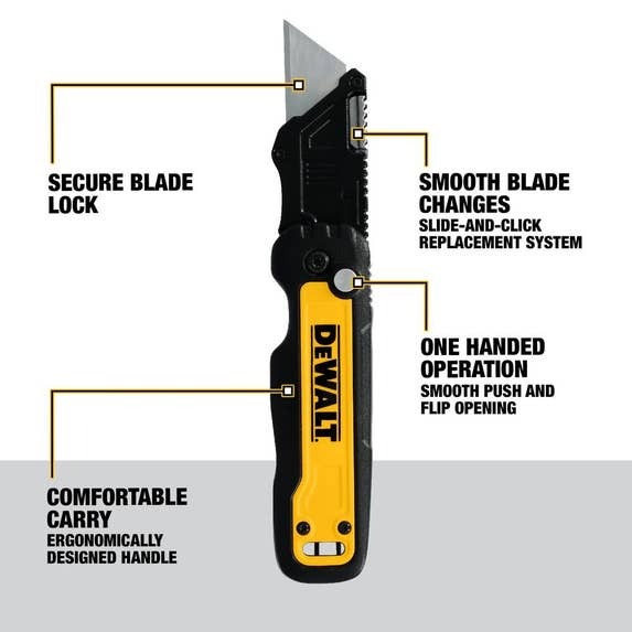 DEWALT Push & Flip Folding Utility Knife