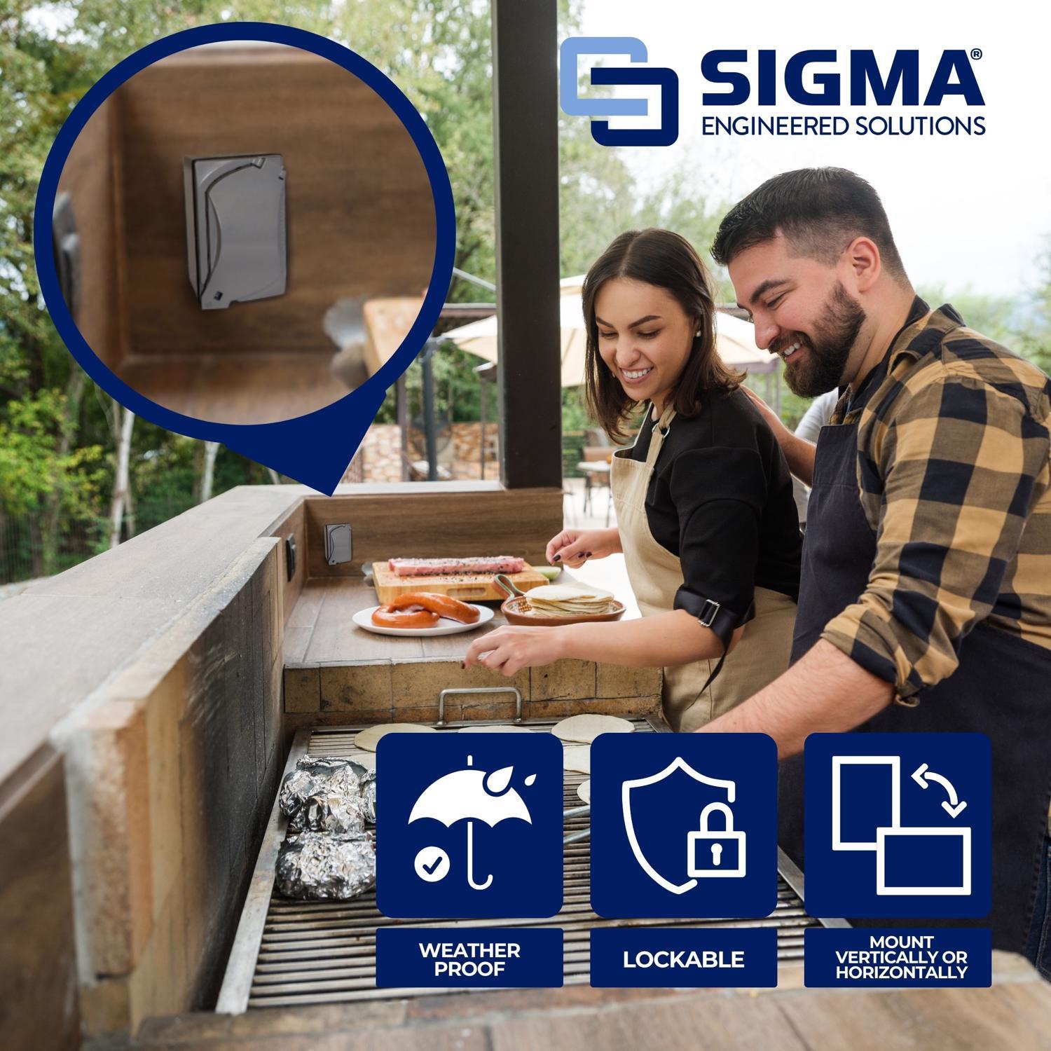 Sigma Engineered Solutions Rectangle Metal 1 gang 4.58 in. H X 2.83 in. W GFCI Outlet Kit