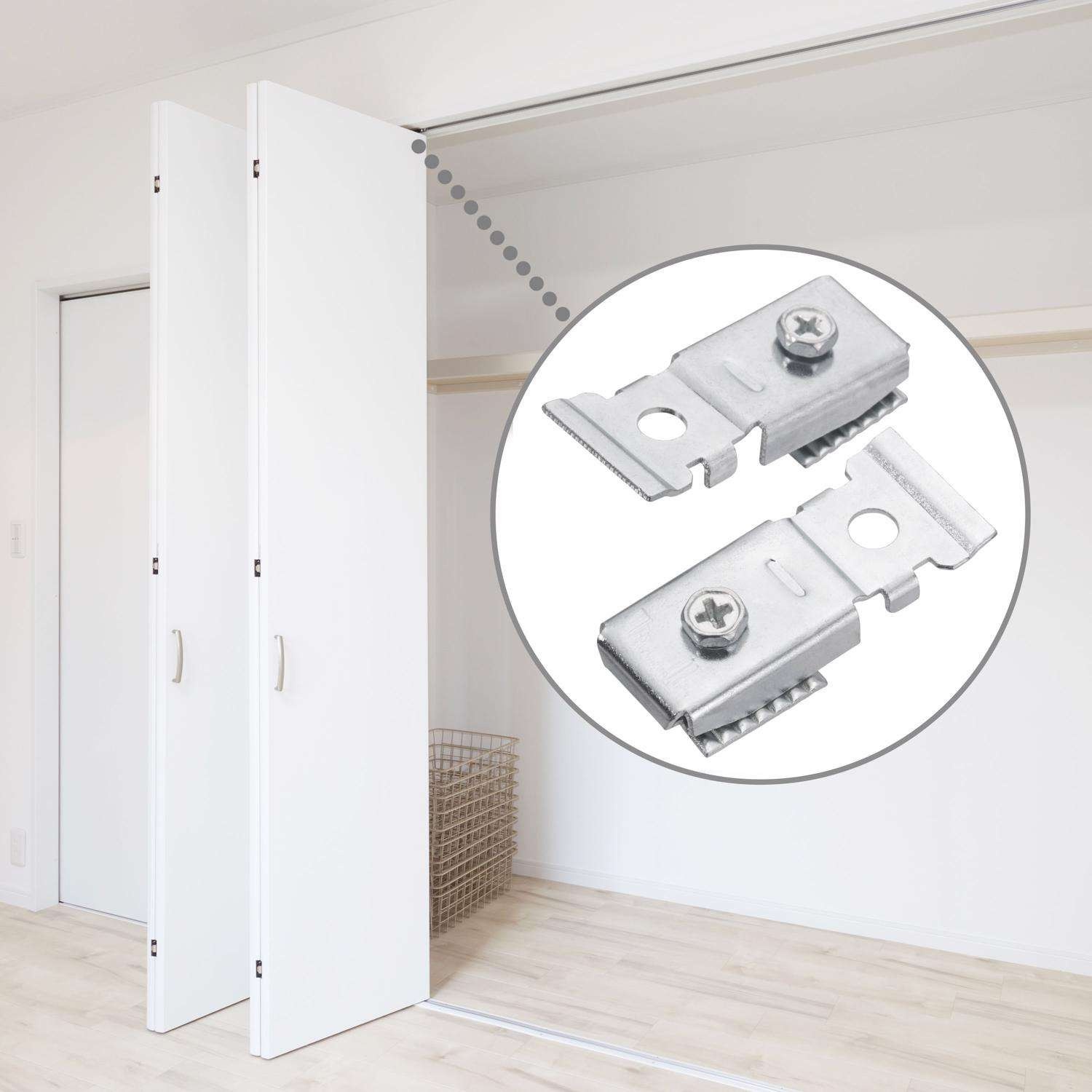 Ace Metallic Steel Clip for Bifold Closet Door Track 2 pc