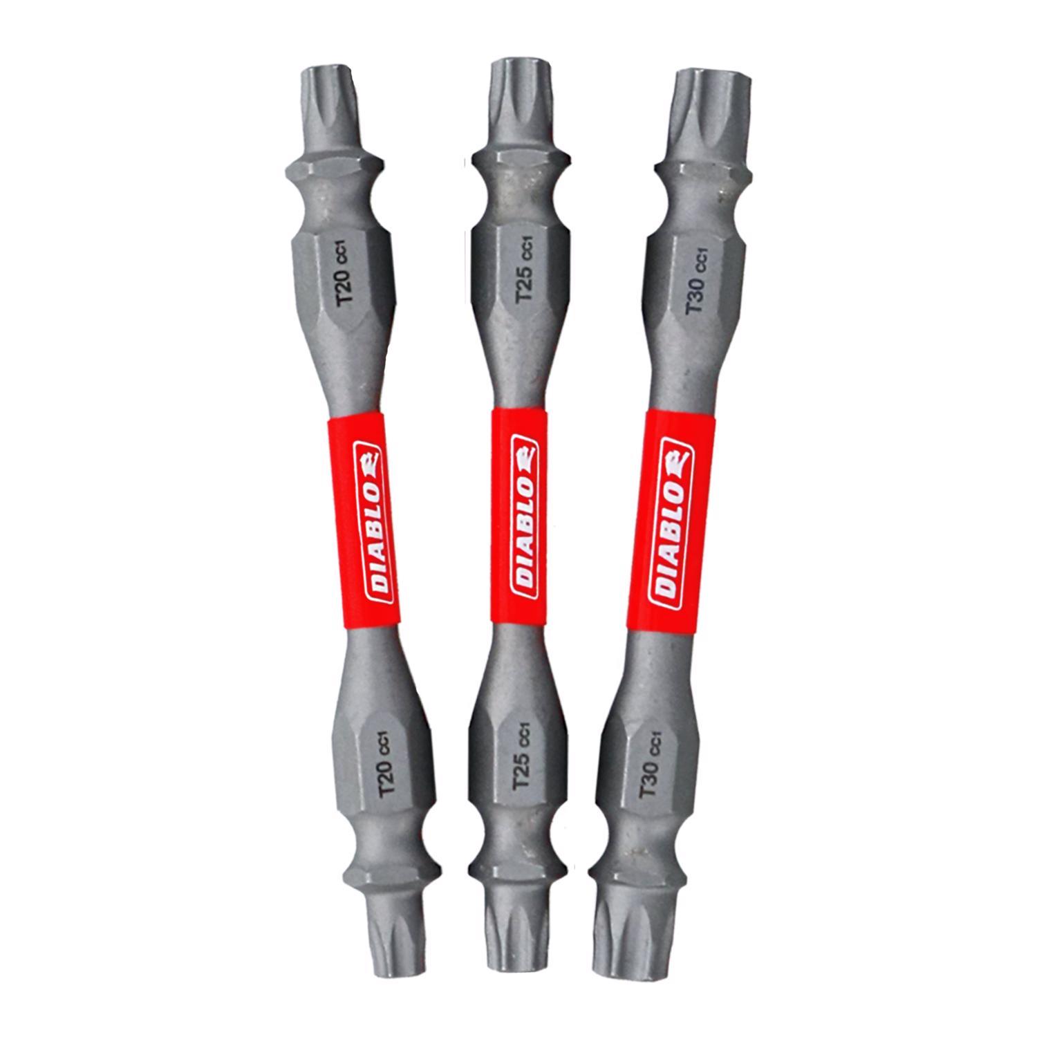 Diablo Torx 2-1/2 in. L Double-Ended Screwdriver Bit Set Black Oxide 3 pc