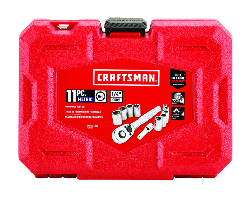 Craftsman 1/4 in. drive Metric 6 Point Socket and Ratchet Set 11 pc