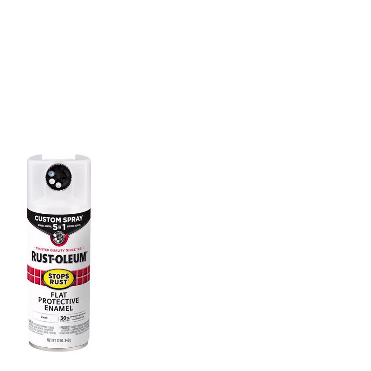Rust-Oleum Stops Rust Custom Spray 5-in-1 Flat White Spray Paint 12 oz