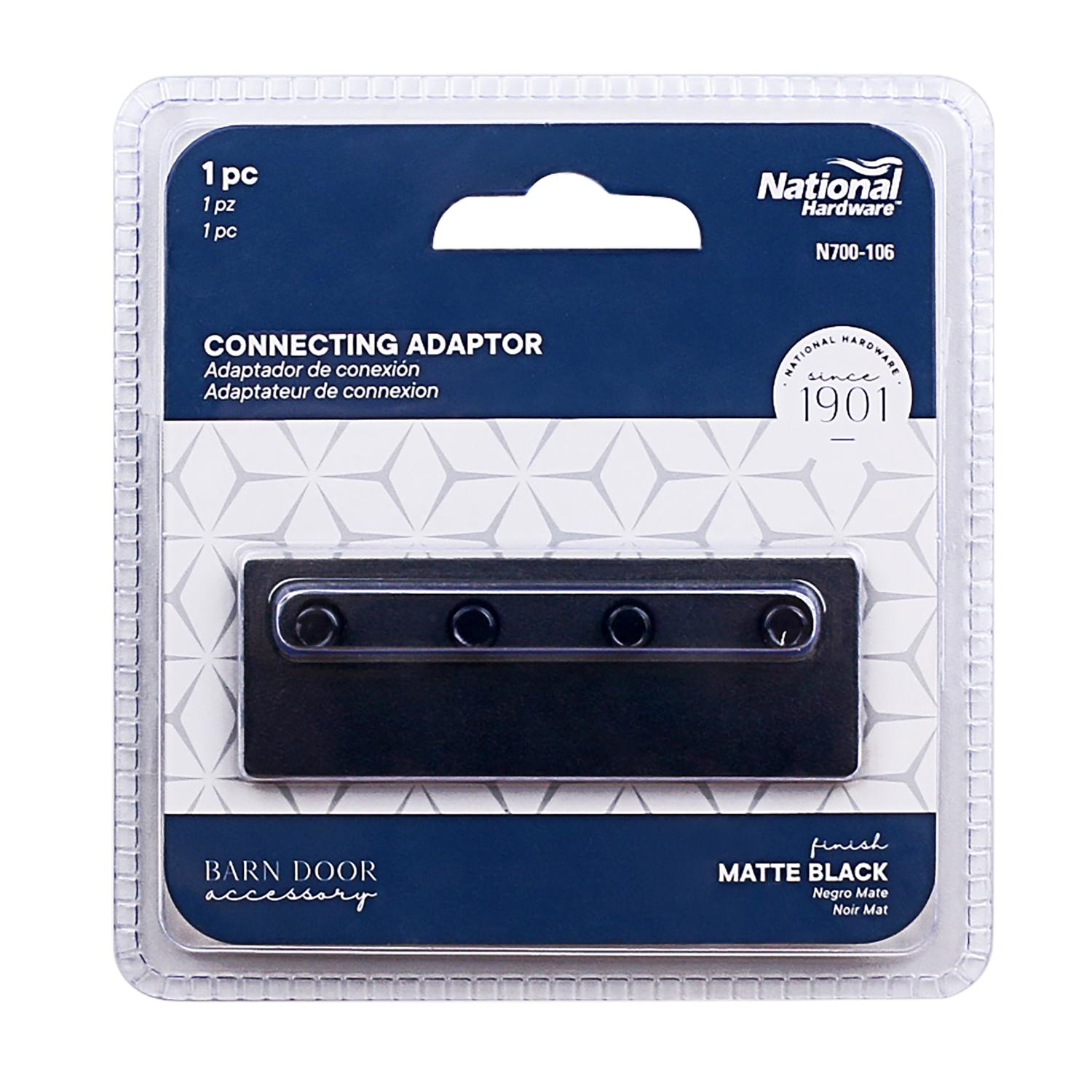 National Hardware 5/8 in. D X 3-1/8 in. L Matte Black Steel Sliding Door Hardware Connecting Adapter