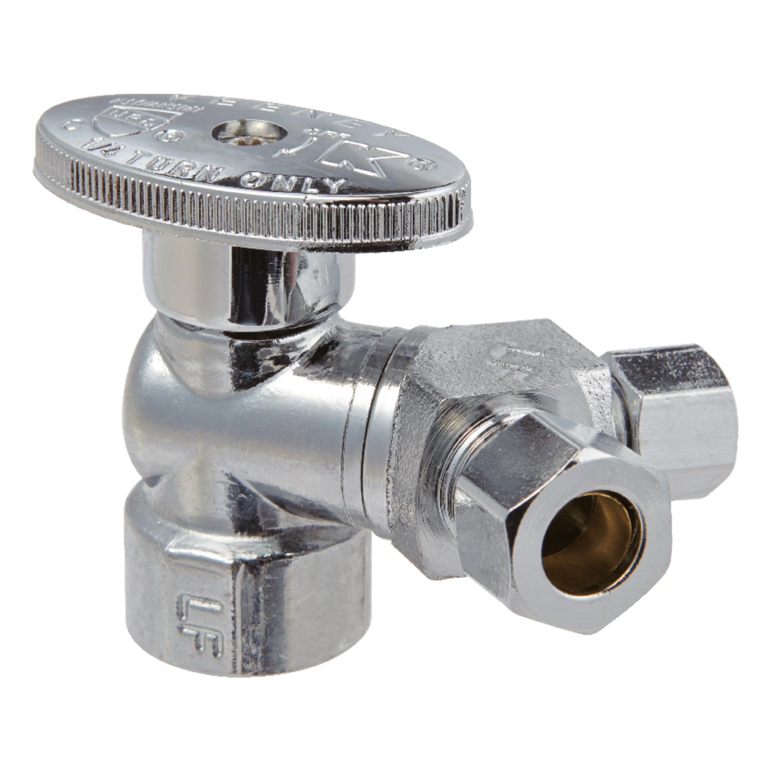 Ace FIP Compression Brass Dual Shut-Off Valve
