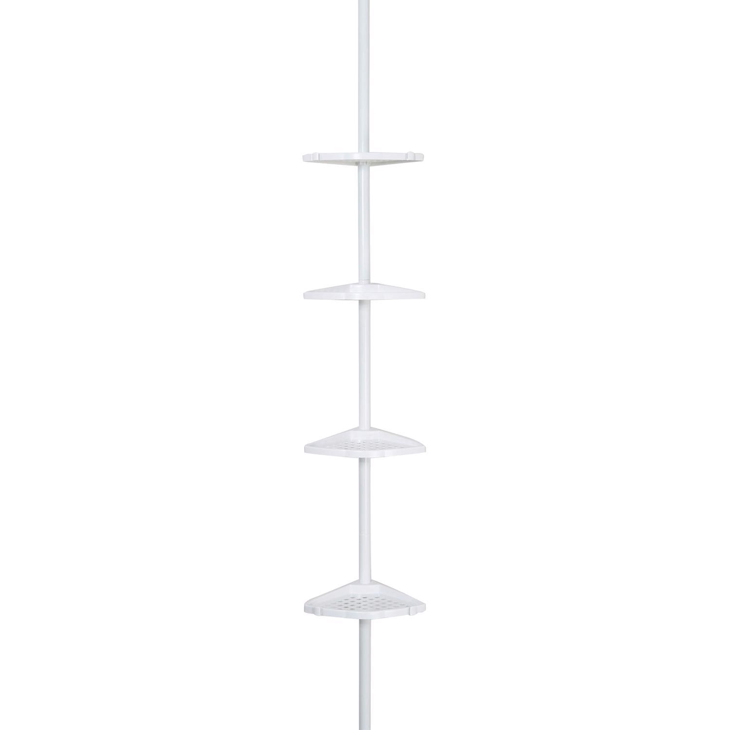 Better Living 24 in. H X 2.5 in. W X 8 in. L White 4-Shelf Corner Shower Caddy