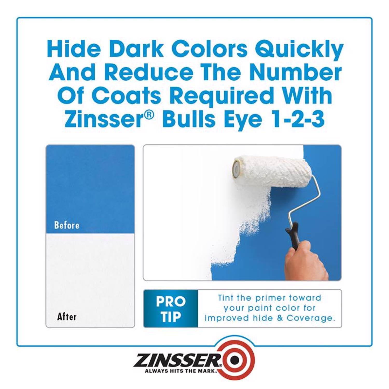 Zinsser Bulls-Eye 1-2-3 White Water-Based Styrenated Acrylic Primer and Sealer 1 qt