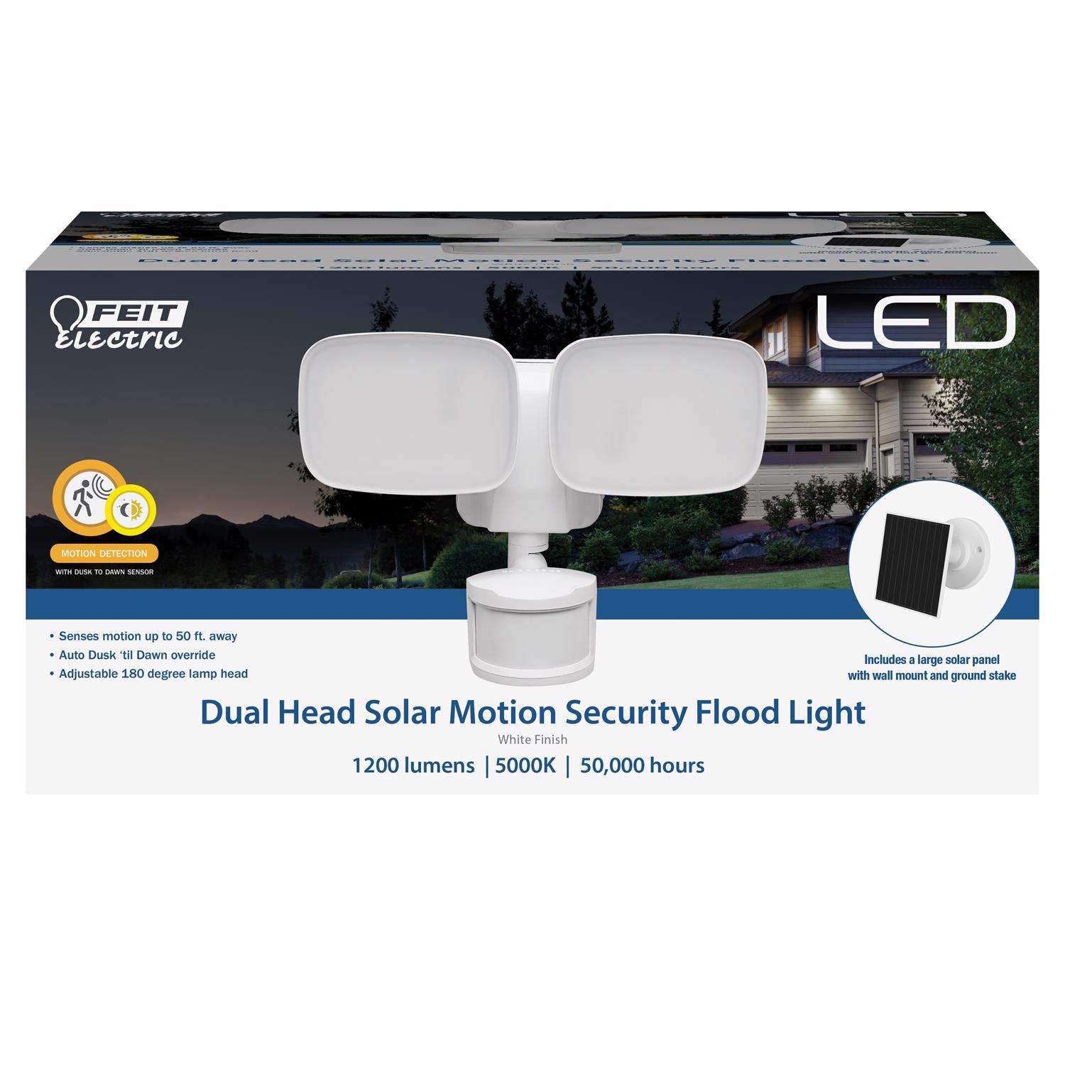Feit LED Motion-Sensing Solar Powered LED White Security Floodlight
