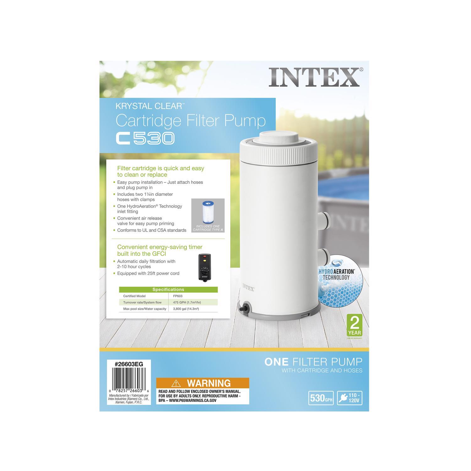 Intex Krystal Clear Above Ground Filter Pump 530 gal 14.1 in. H