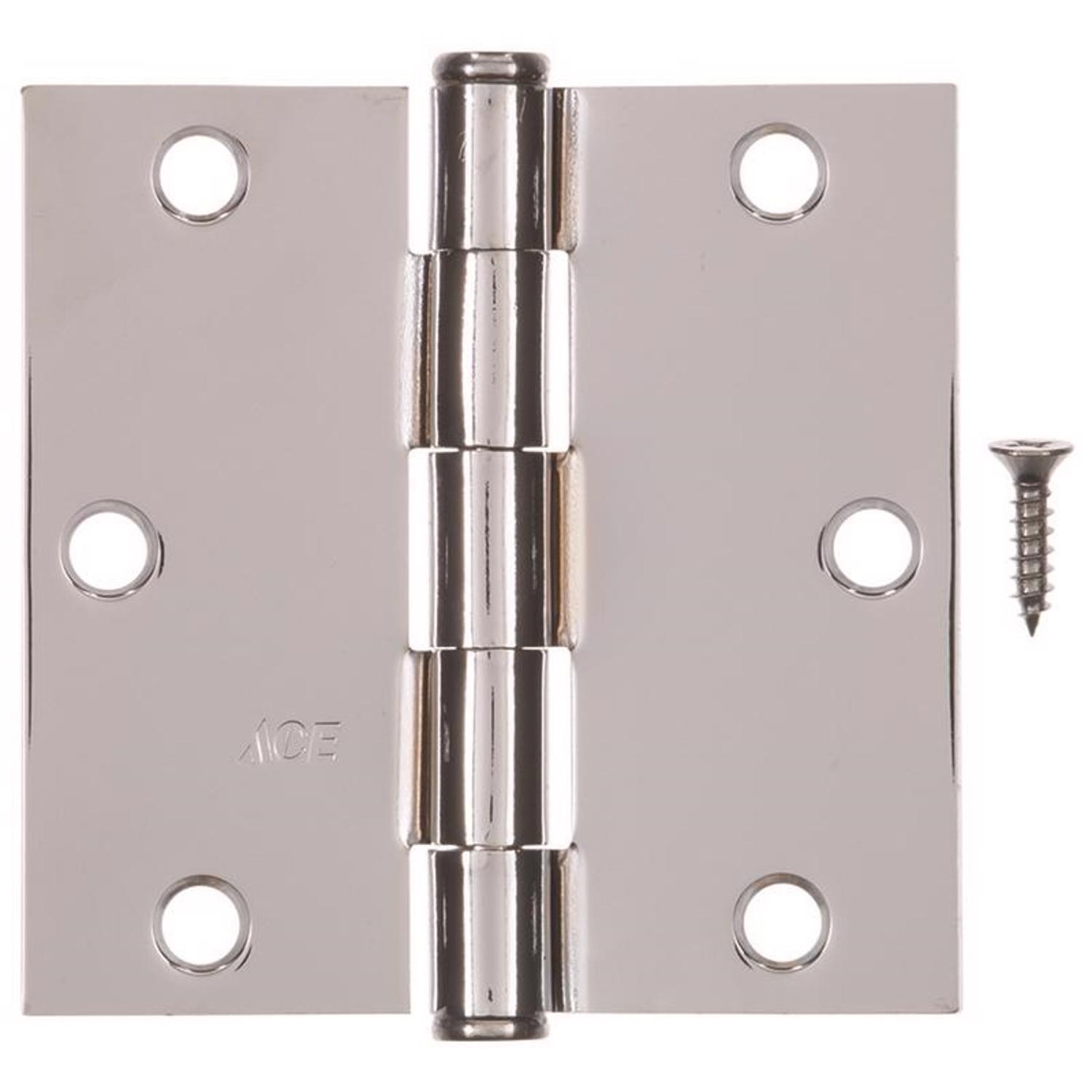 Ace 3-1/2 in. L Chrome Residential Door Hinge 3 pk