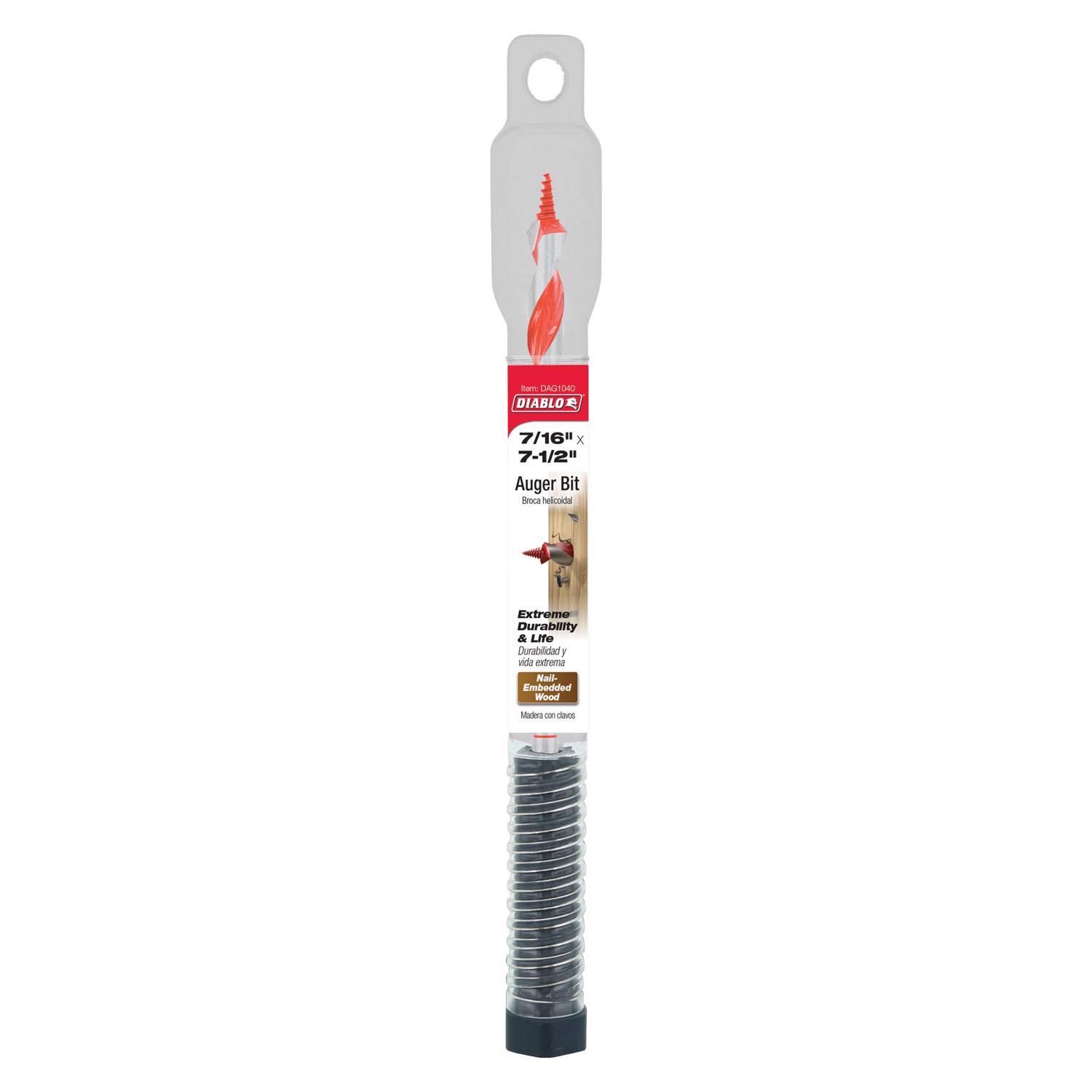 Diablo Dura-Tip 7/16 in. D X 7.5 in. L Auger Bit High Speed Steel 1 pc