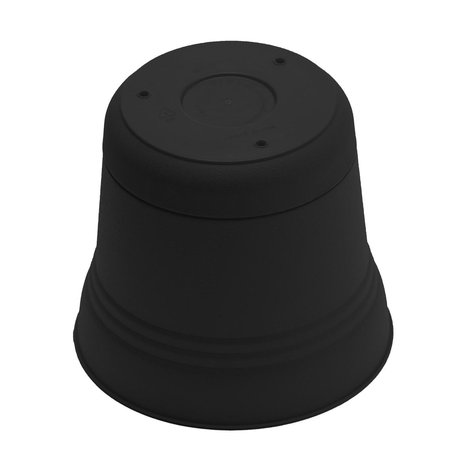 Bloem Saturn 10.75 in. H X 12.25 in. W Plastic Traditional Planter Black