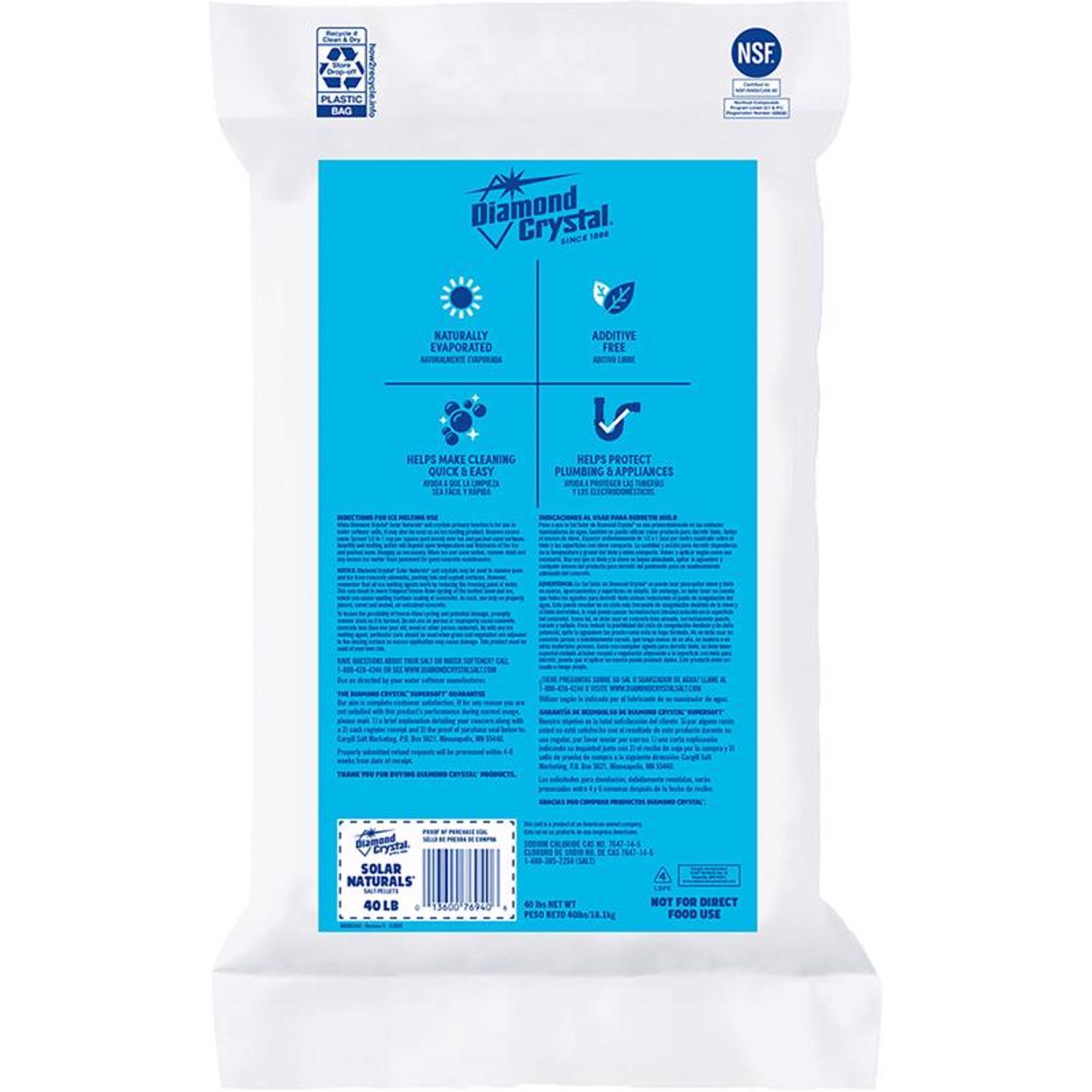 Diamond Crystal Solar Naturals Water Softener Salt Crystal 40 lb