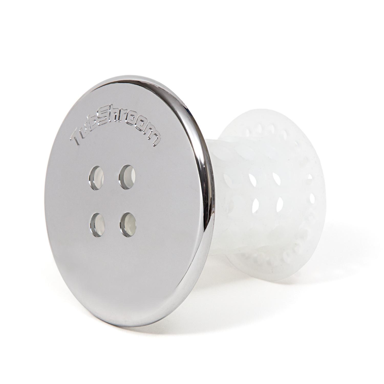 TubShroom Chrome Edition 1.75 in. Chrome Plastic No Clog Drain Stopper