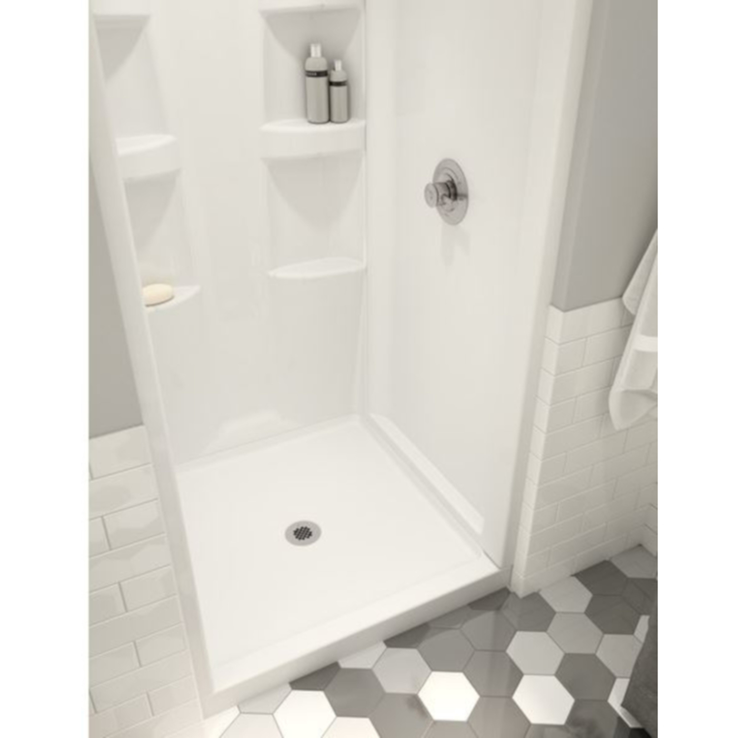Delta Hycroft 4.5 in. H X 36 in. W X 36 in. L White Shower Base Stine