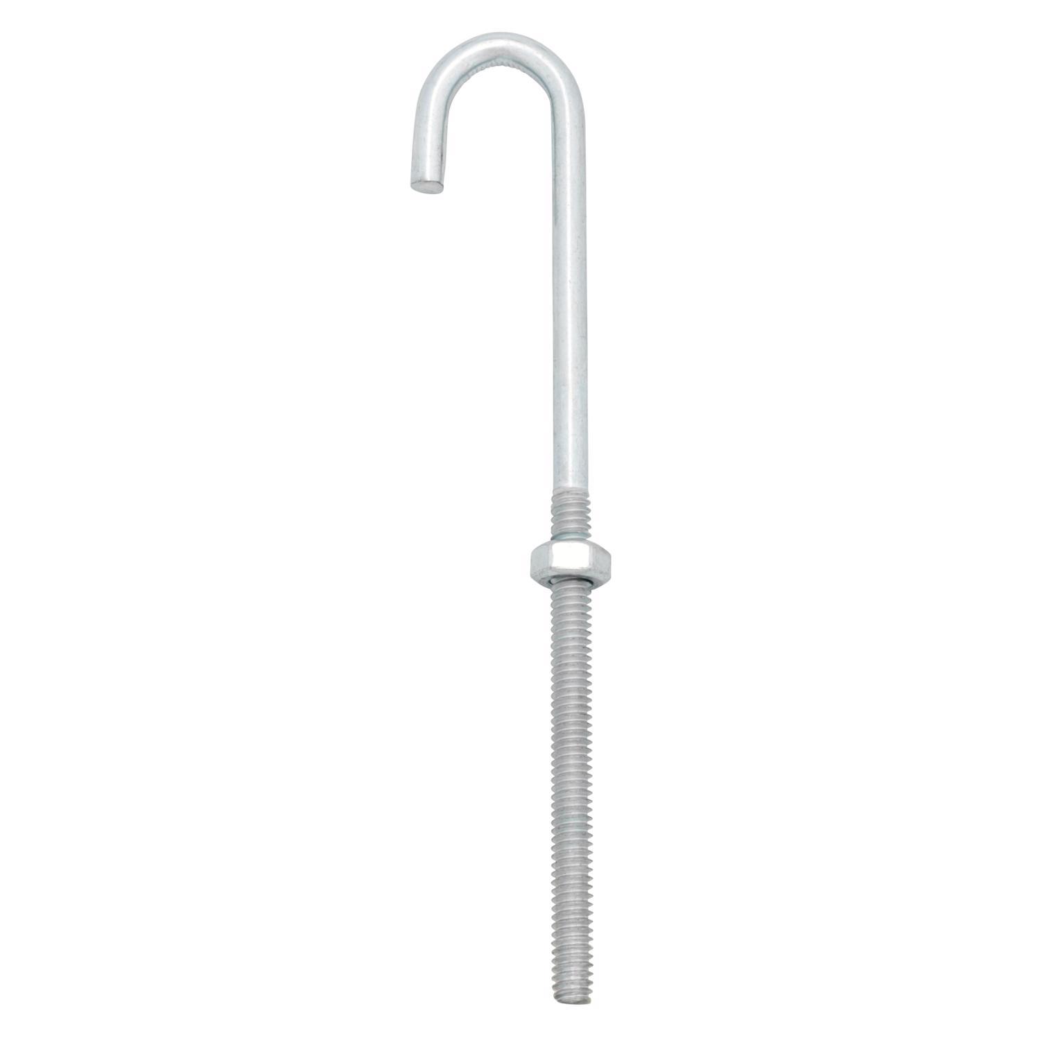 Hampton Small Zinc-Plated Silver Zinc 1 in. L J-Bolt 115 lb 1 pk