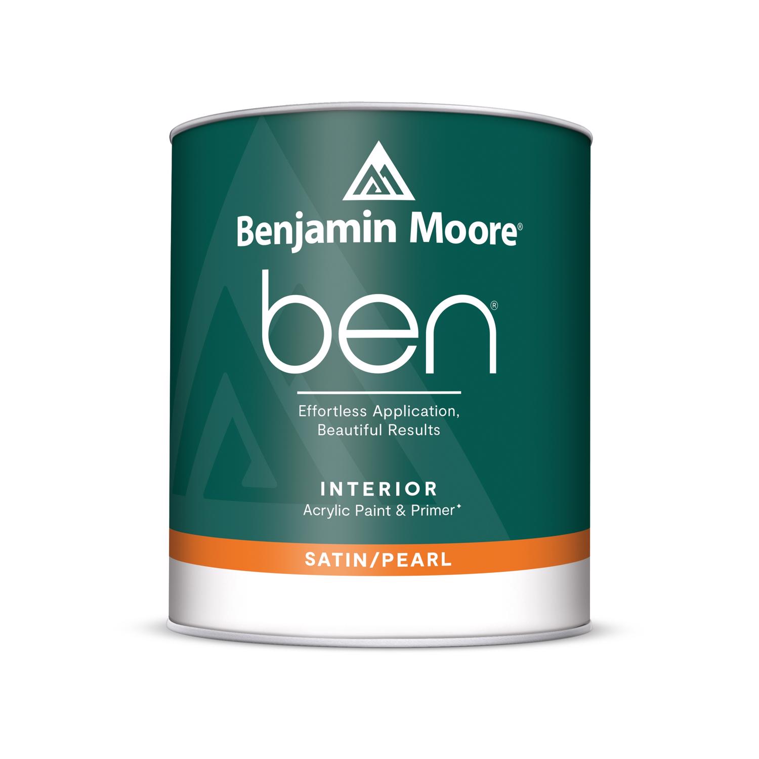Benjamin Moore Ben Satin/Pearl Base 1 Interior Paint and Primer 1 qt