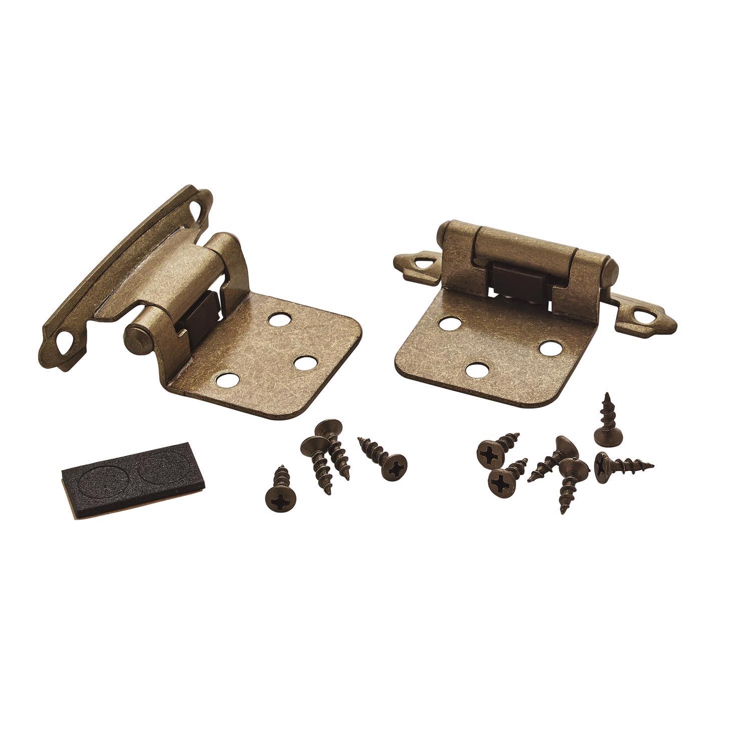 Amerock 1-3/4 in. W X 2-3/4 in. L Burnished Brass Steel Self-Closing Hinge 2 pk