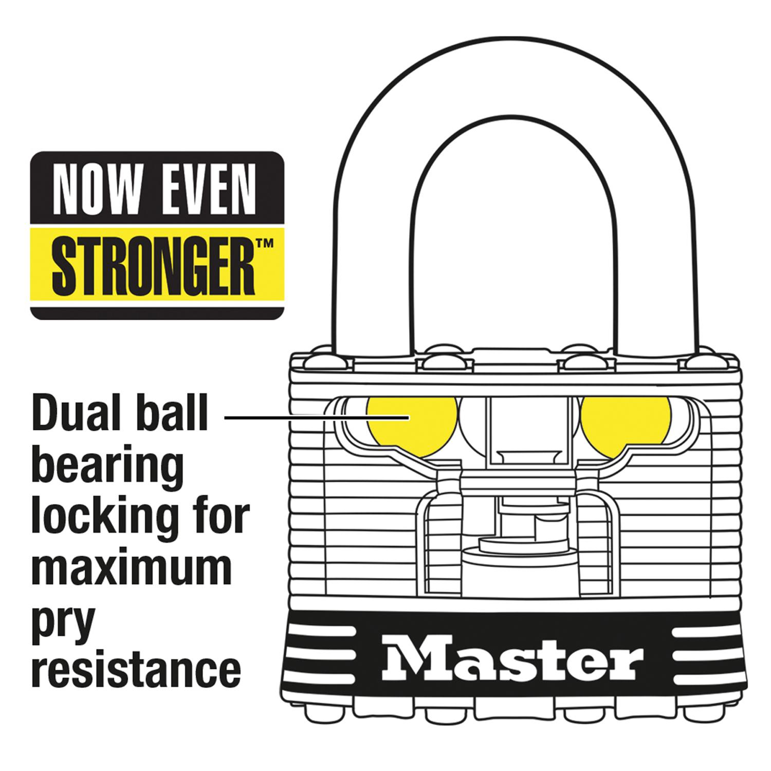 Master Lock Magnum 1-9/16 in. H X 11/16 in. W X 1-3/4 in. L Steel Dual Ball Bearing Locking Weather-
