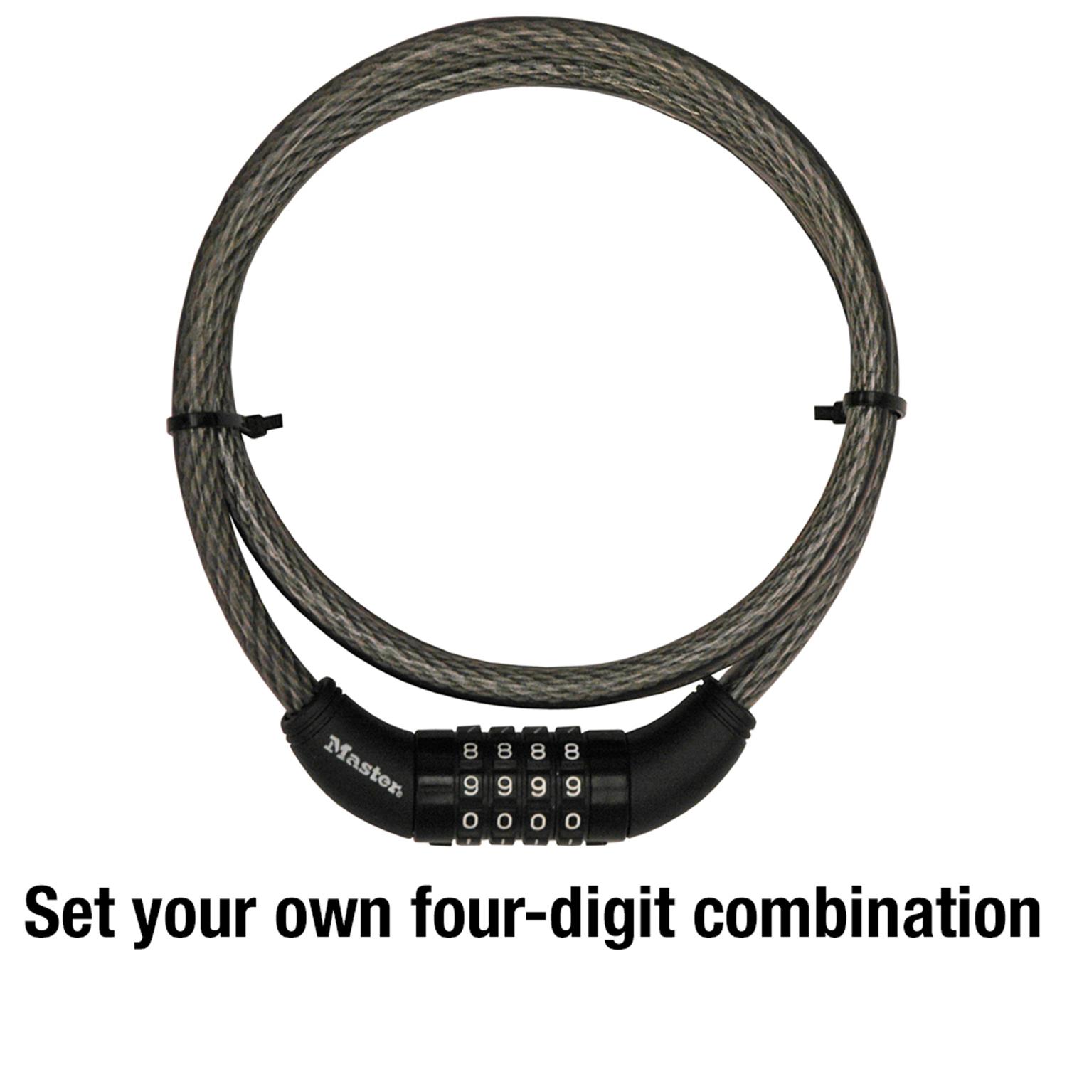 Master Lock 3/8 in. D X 60 in. L Vinyl Coated Steel Locking Cable