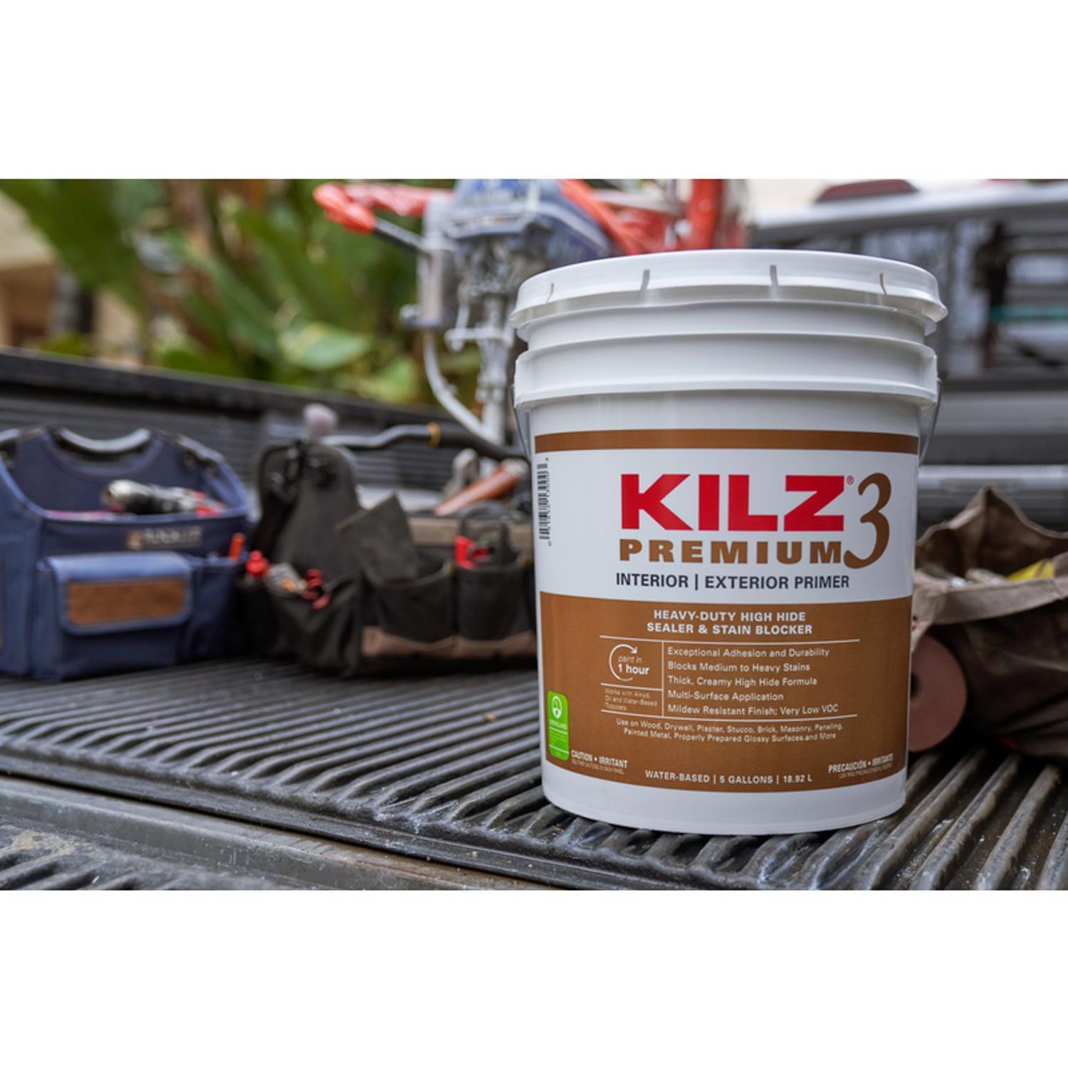 KILZ Premium White Flat Water-Based Stain Blocking Primer 5 gal