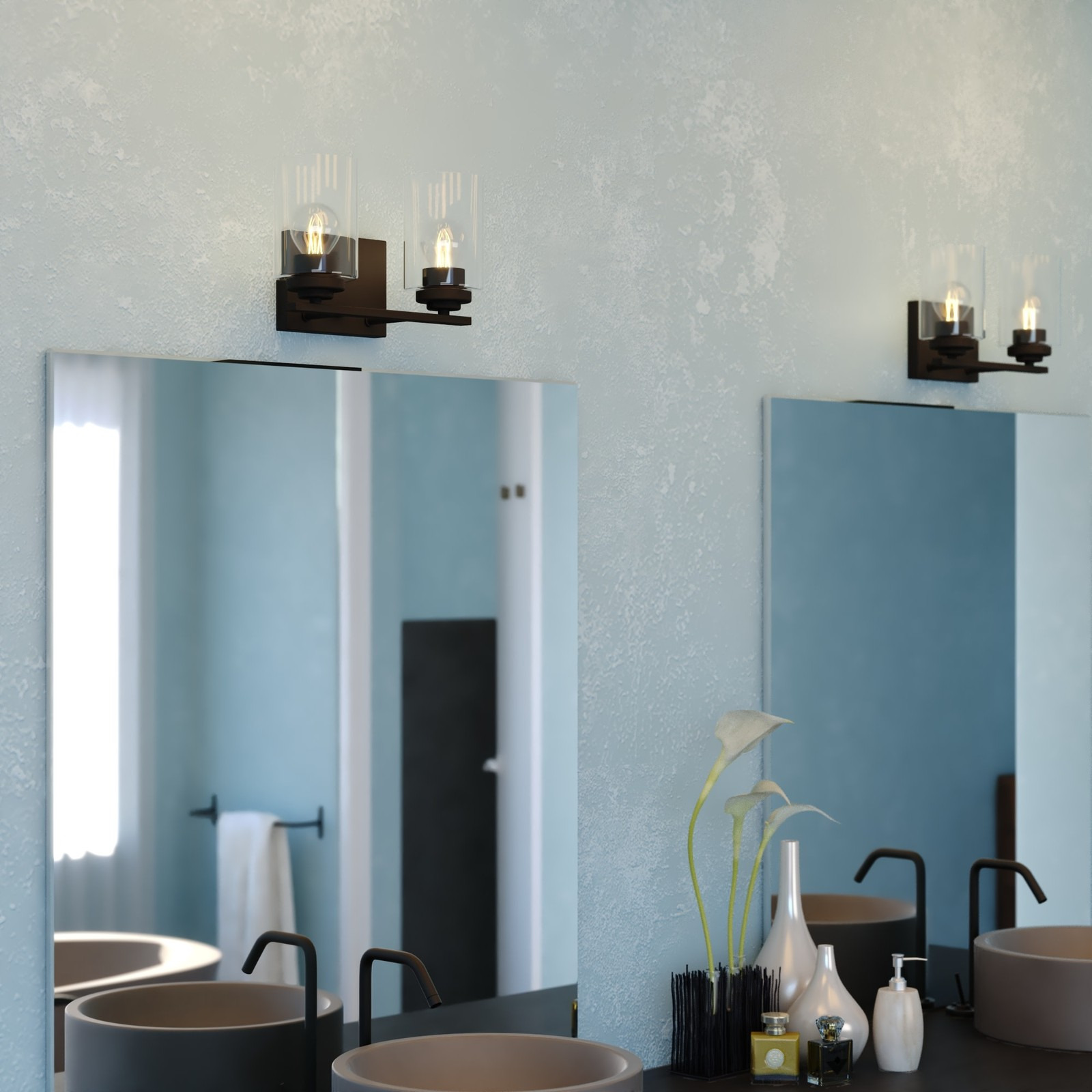 Vaxcel Lighting W0525 Park Ridge 2 Light 13 in.W Vanity Light - Black