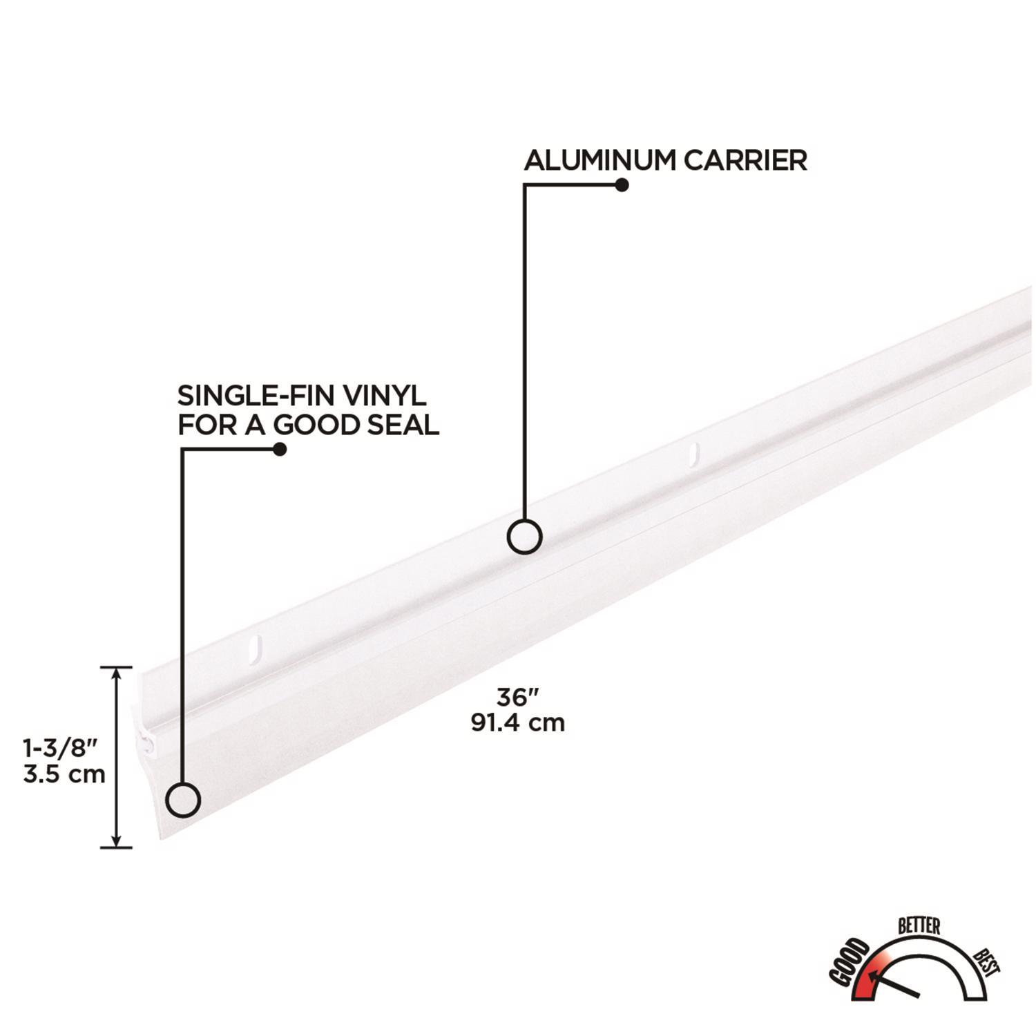 M-D Building Products White Aluminum Sweep For Doors 36 in. L X 1.38 in.