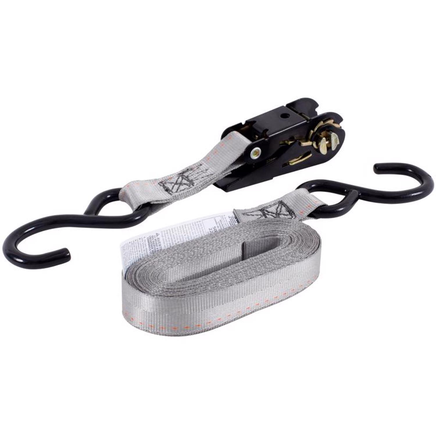 Keeper 1 in. W X 14 ft. L Gray Tie Down w/Ratchet 500 lb 1 pk