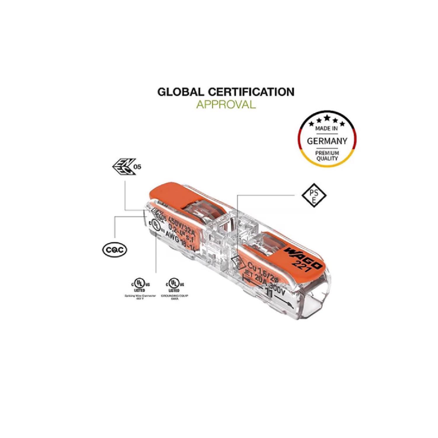 WAGO Straight Wire Connector 10 pk