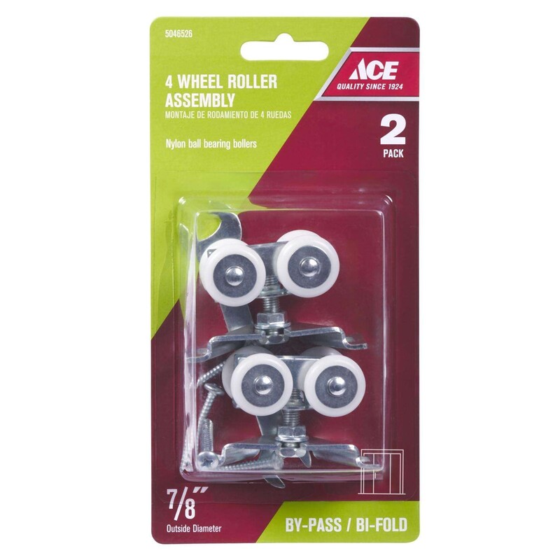 Ace Silver Plastic/Steel Roller Assembly 2 pack