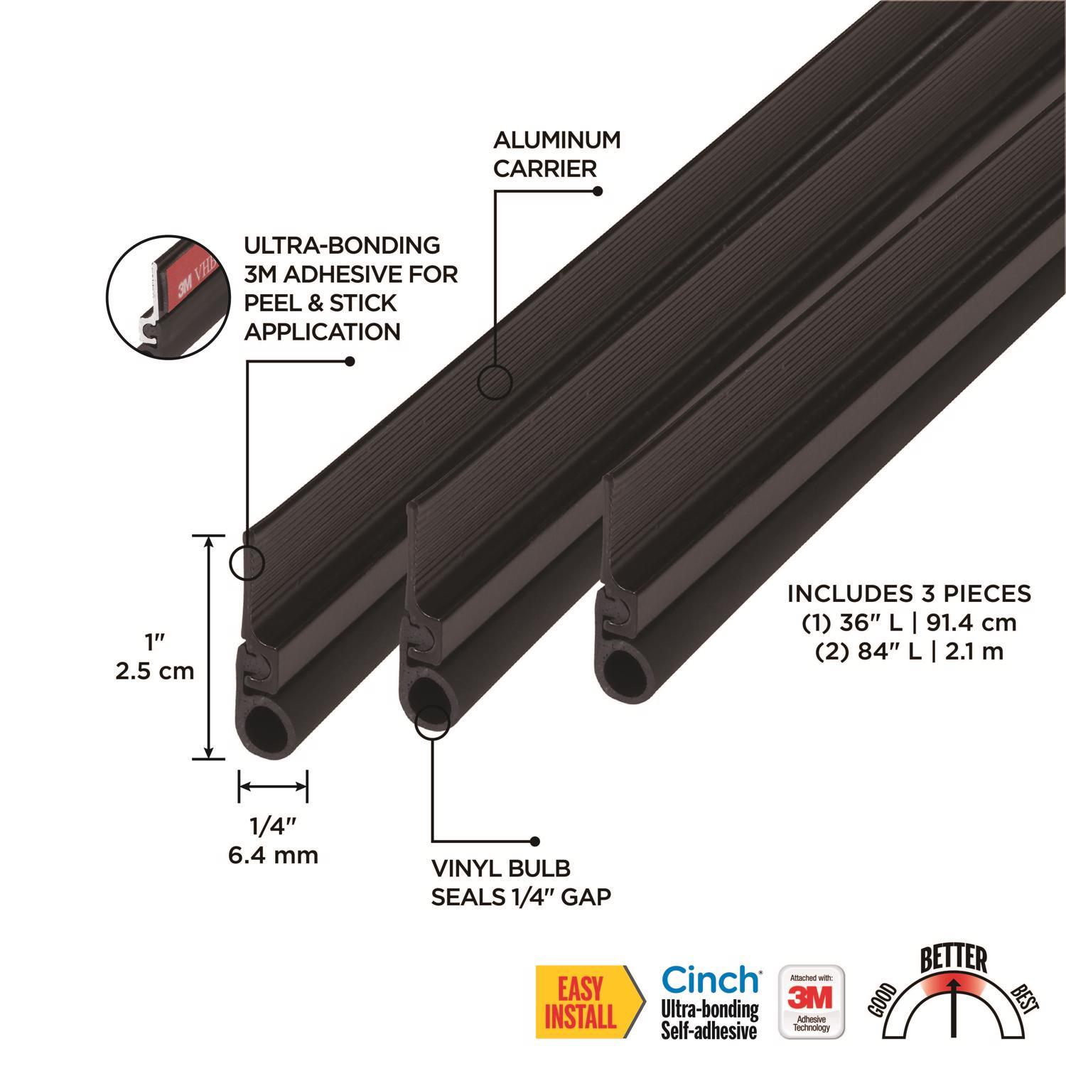 M-D Building Products CINCH Bronze Aluminum Door Set Seal For Top/Side Seal 84 in. L X 0.25 in.