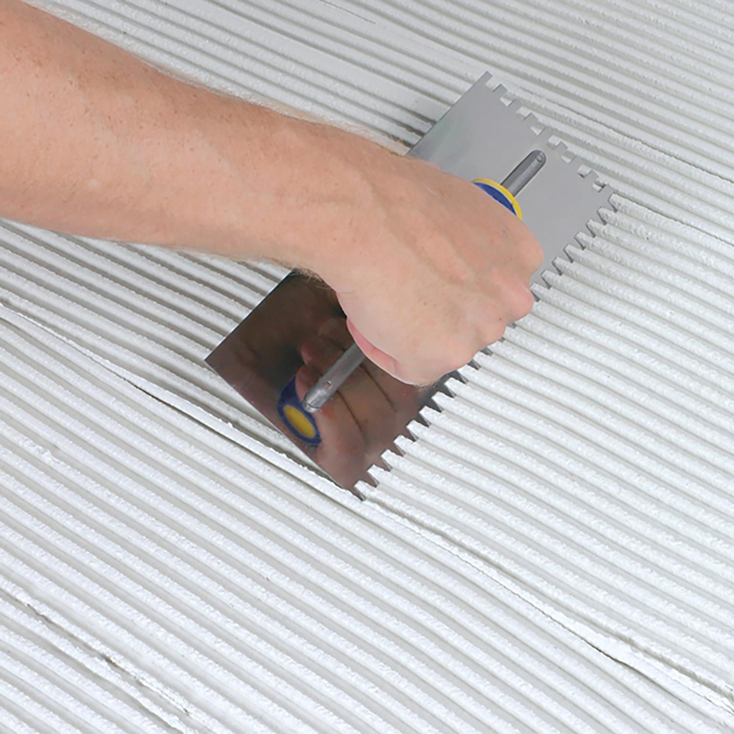 QEP 11 in. W X 4-1/2 in. L Stainless Steel Square Notched Trowel