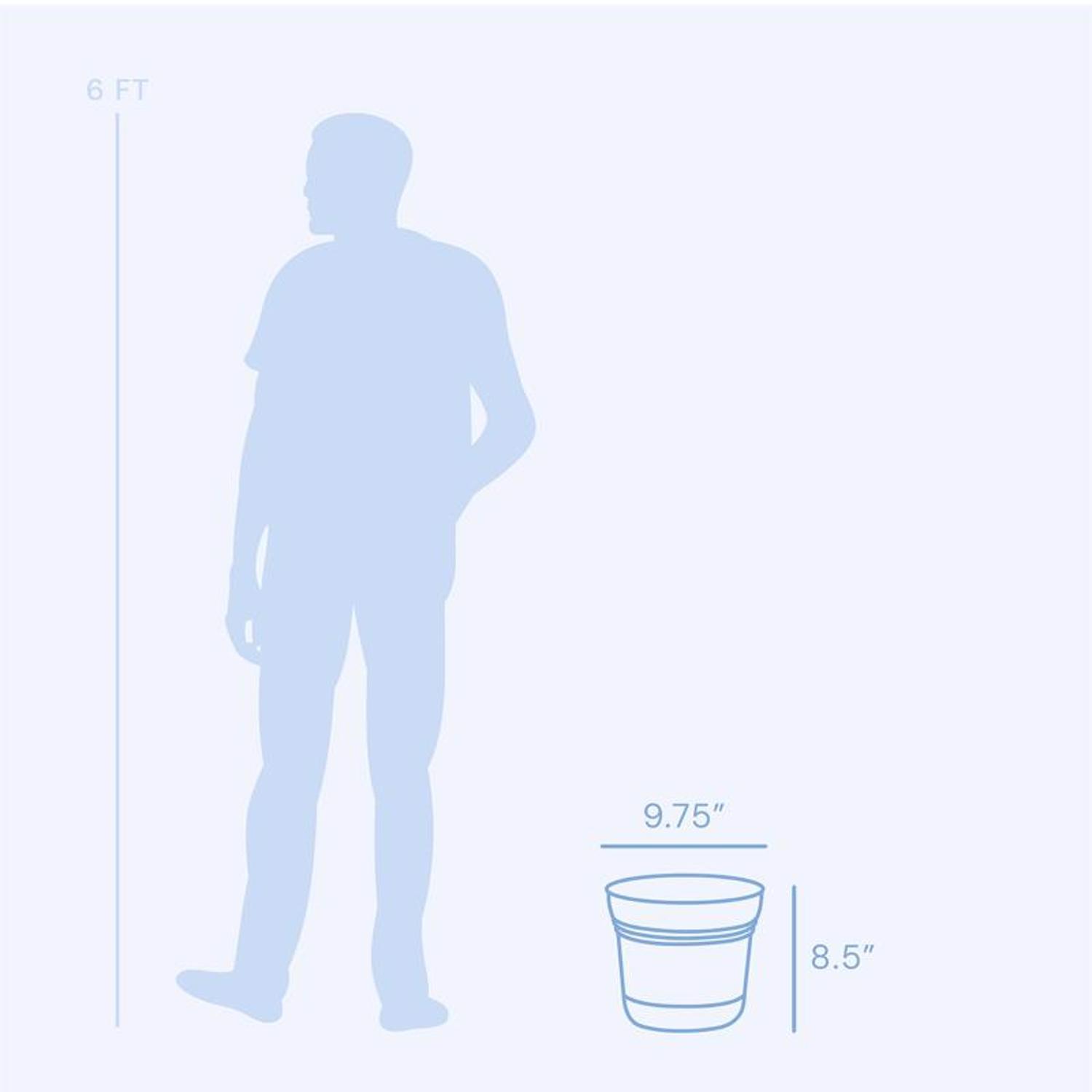 Bloem Saturn 8.5 in. H X 9.75 in. W Plastic Traditional Planter Black