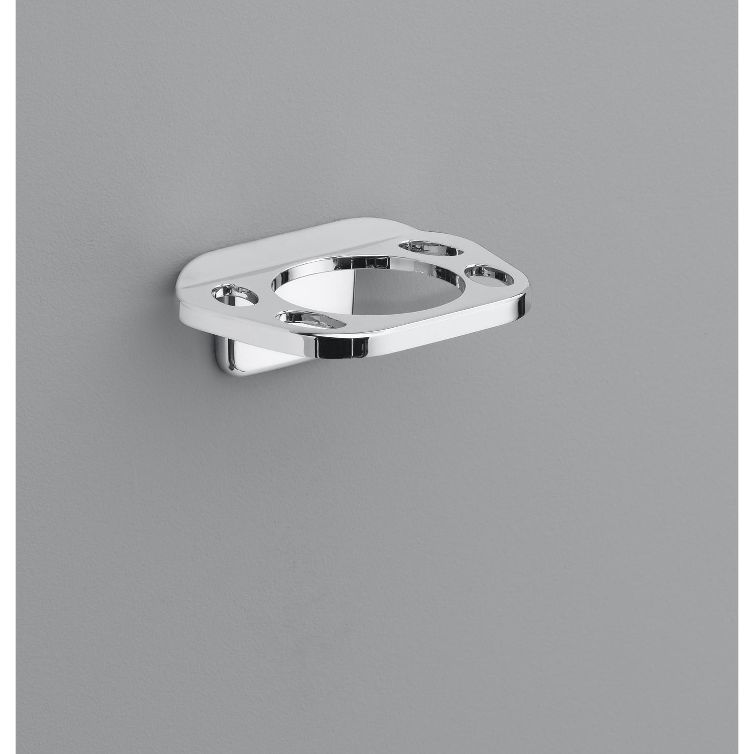 OakBrook Chrome Silver Die Cast Zinc Toothbrush/Tumbler Holder