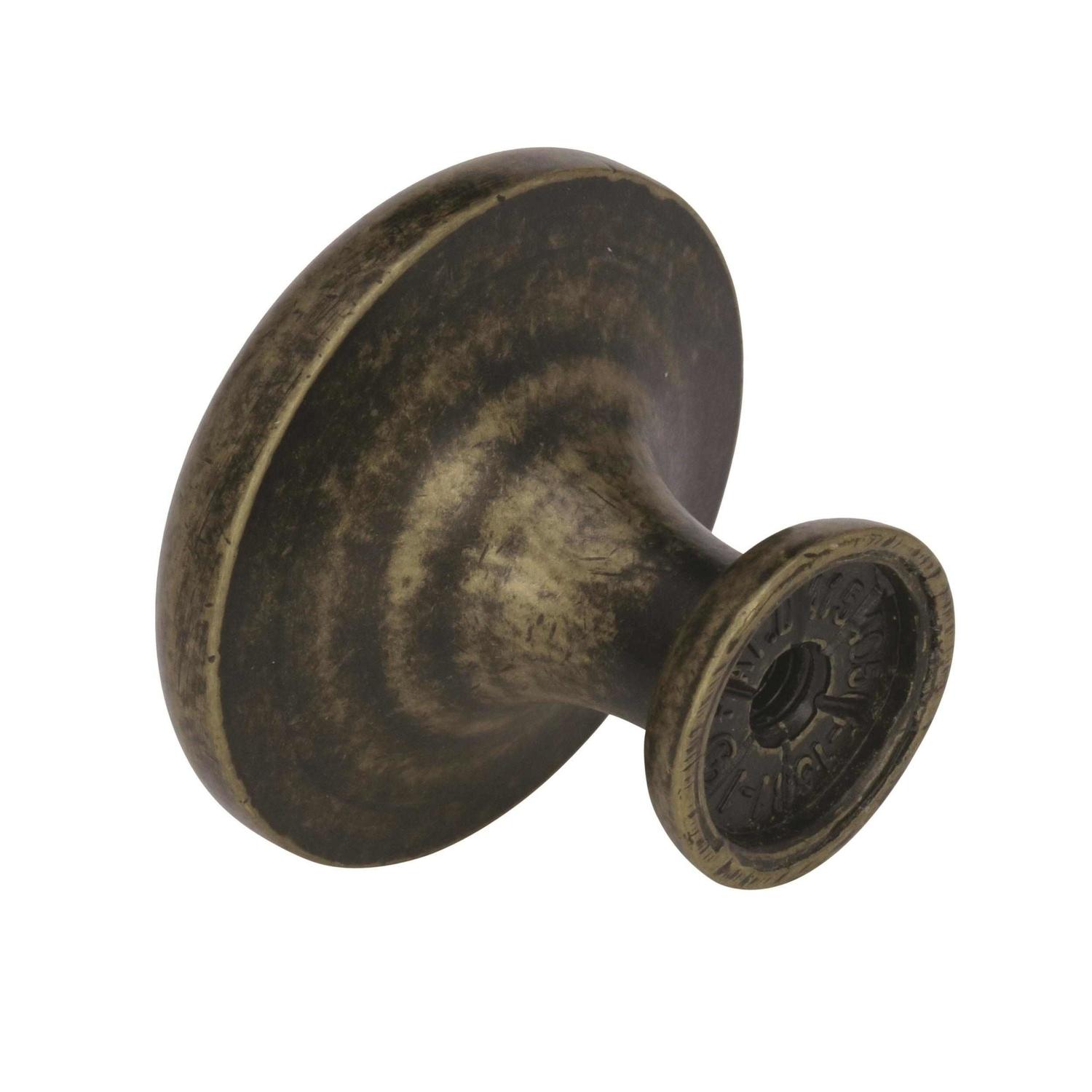 Amerock Natures Splendor Round Cabinet Knob 1-5/16 in. D 1-1/16 in. Weathered Brass 1 pk