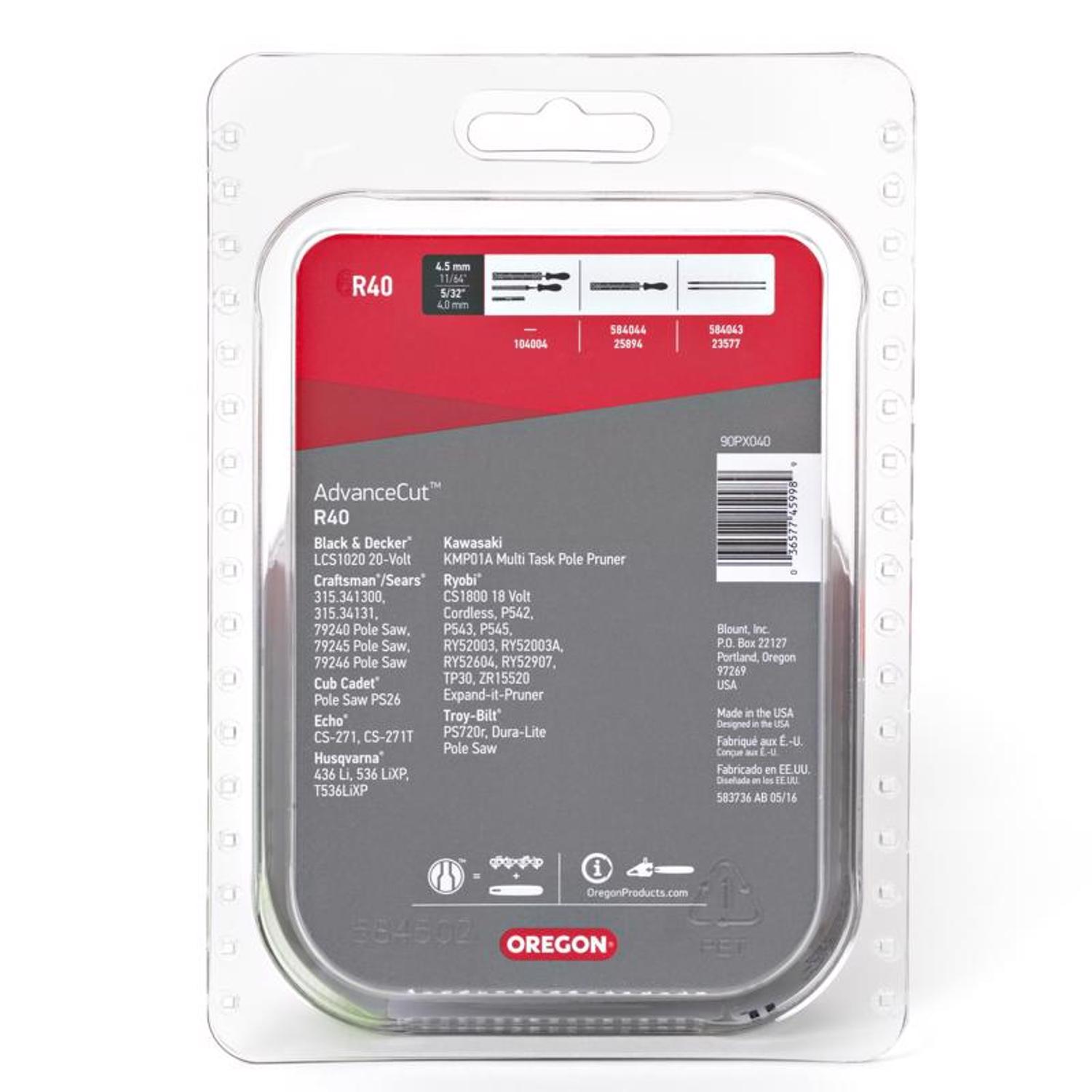 Oregon AdvanceCut R40 10 in. Chainsaw Chain 40 links