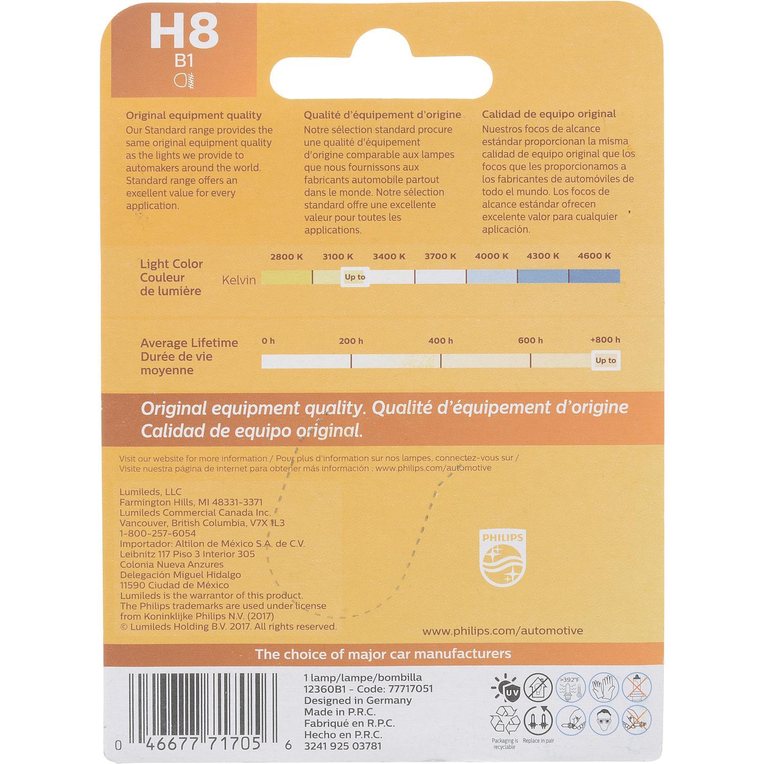 Philips Standard Halogen Fog/Forward Automotive Bulb H8B1