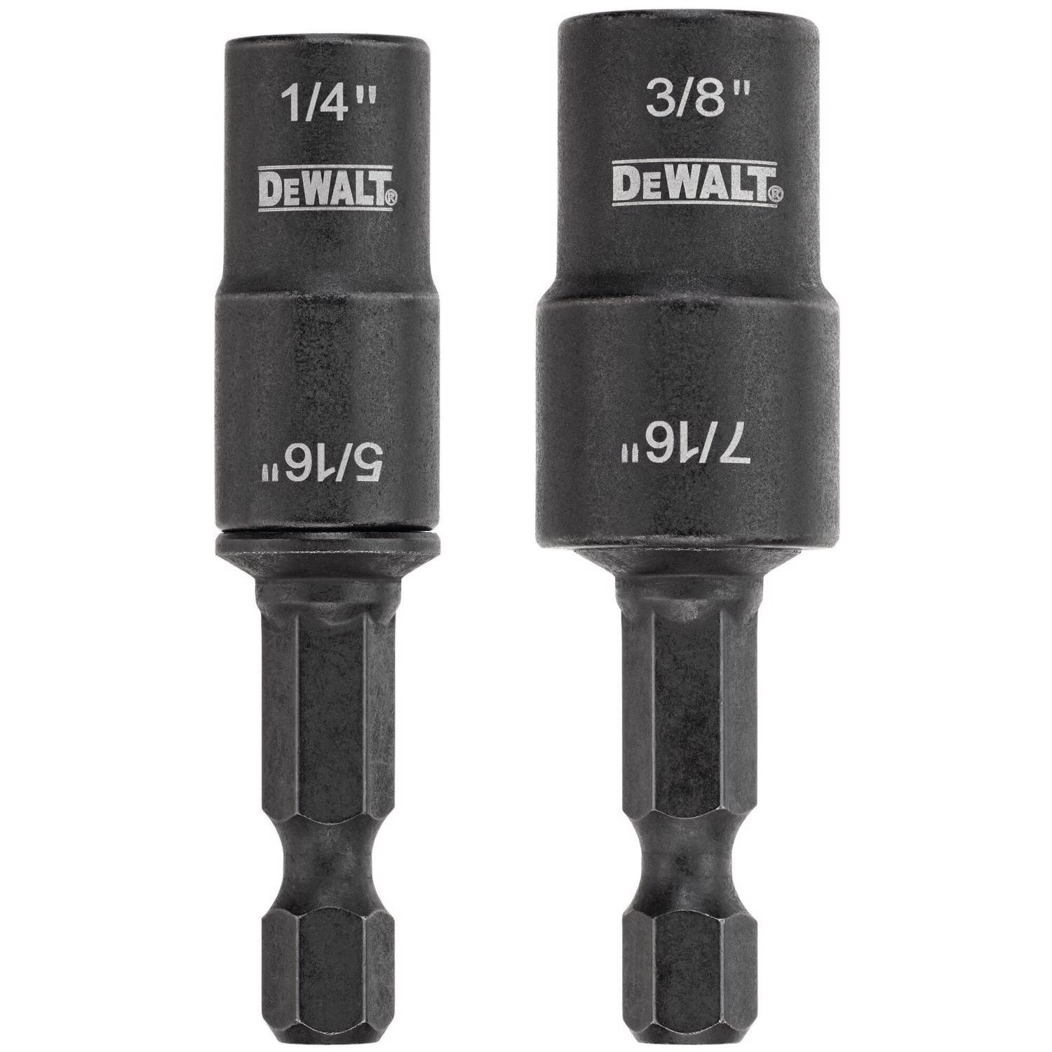 DeWalt 1/4,5/16,3/8,7/16 in. X 2 in. L Black Oxide Double-Ended Nut Driver Set 2 pc