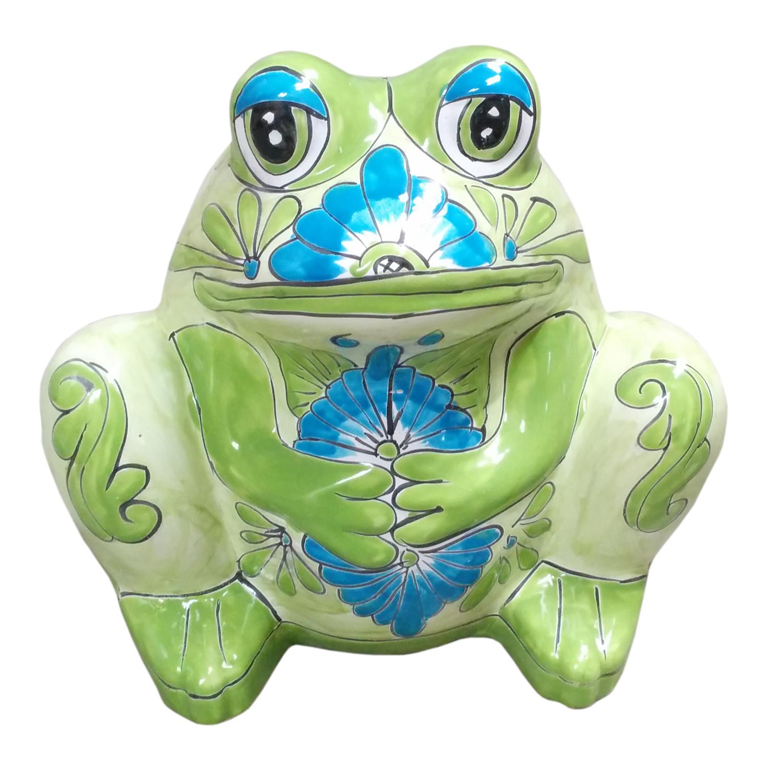 Avera Products Talavera 10 in. H X 11 in. W Ceramic Frog Planter Multicolored