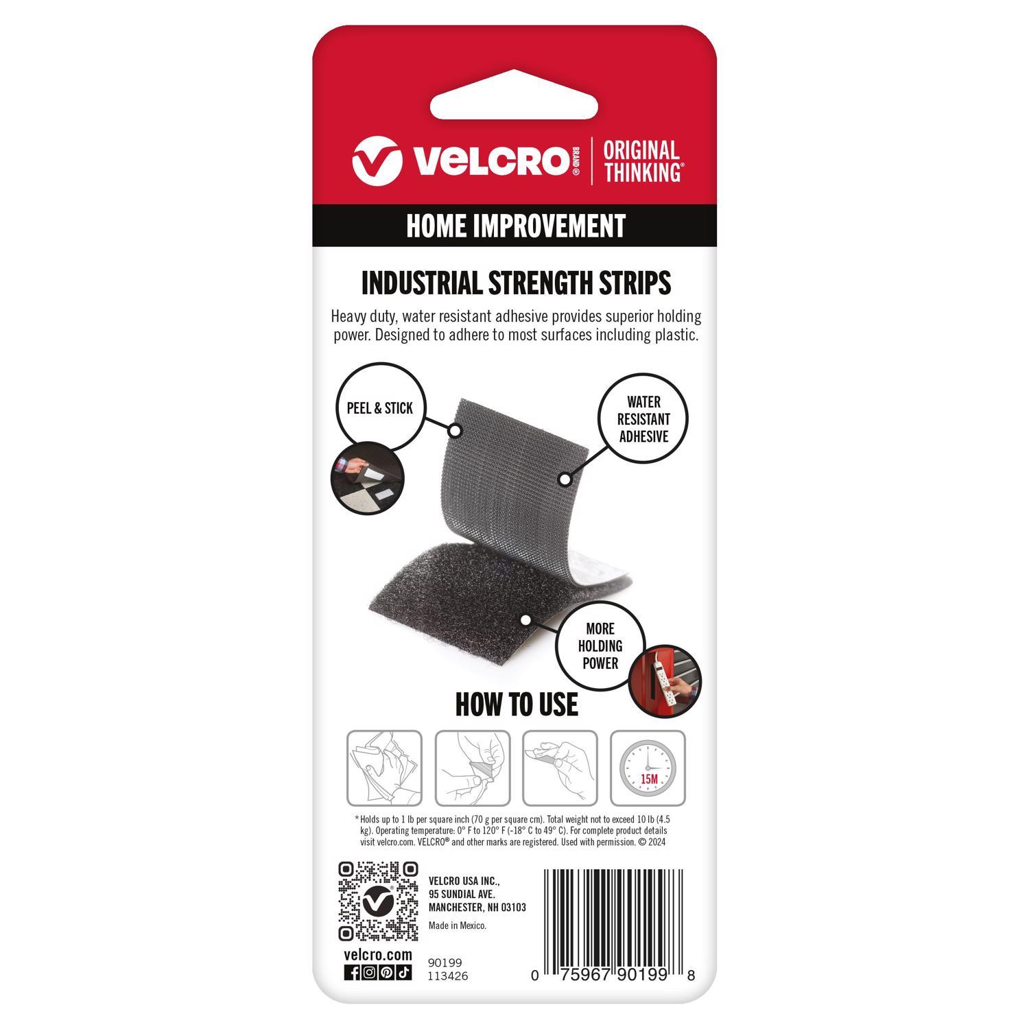 VELCRO Brand Industrial Strength Small Nylon Hook and Loop Fastener 4 in. L 2 pk