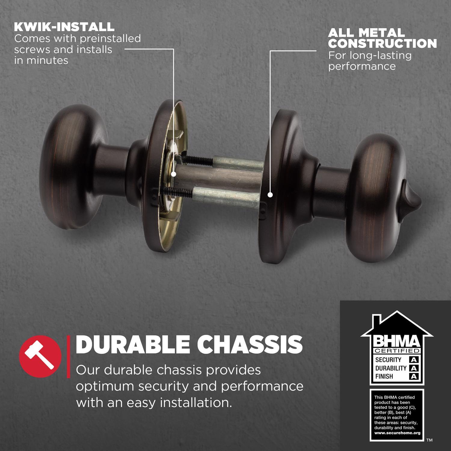 Kwikset Juno Venetian Bronze Privacy Lockset 1-3/4 in.